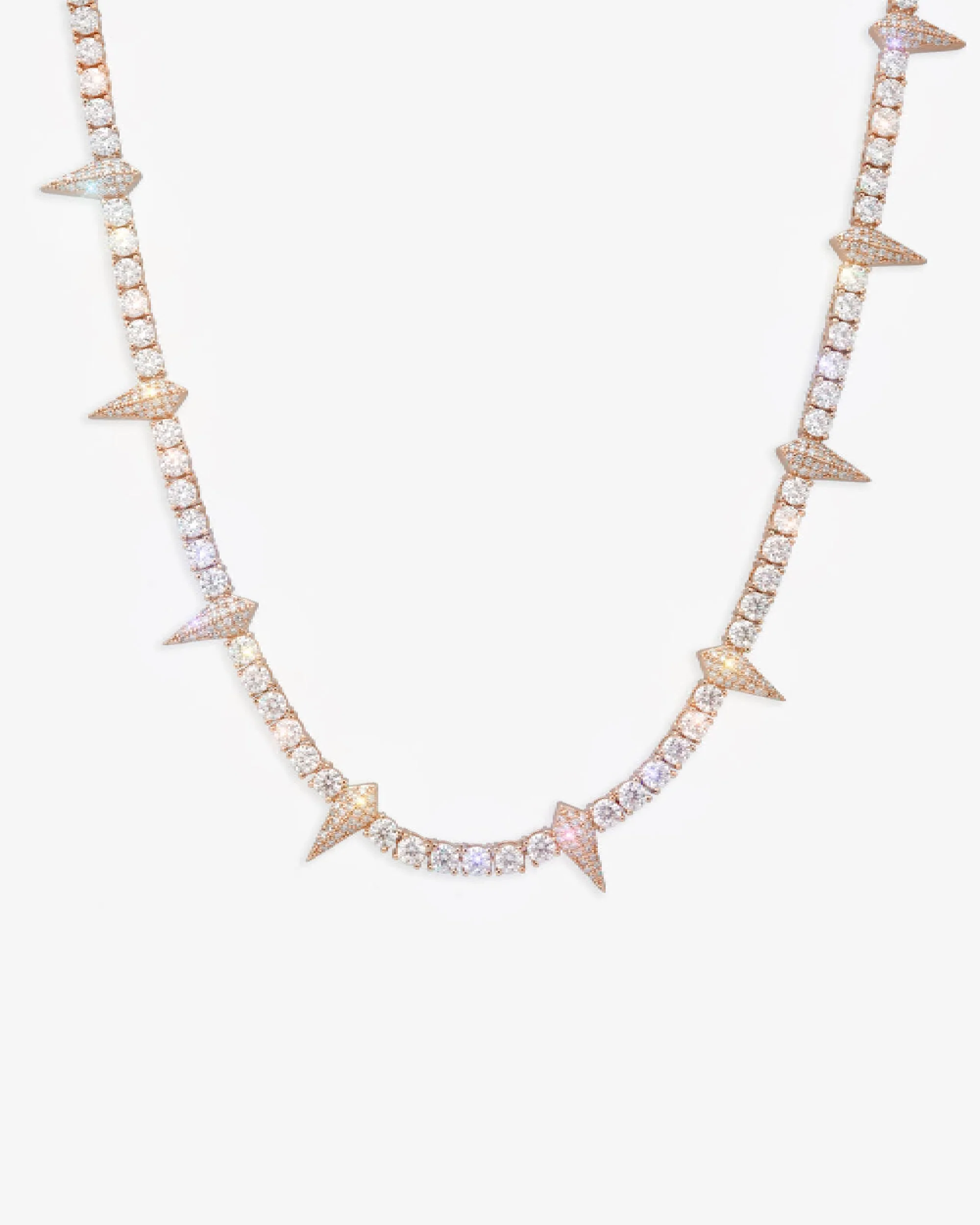 4MM Moissanite Spiked Tennis Chain 14K Gold - Image 8