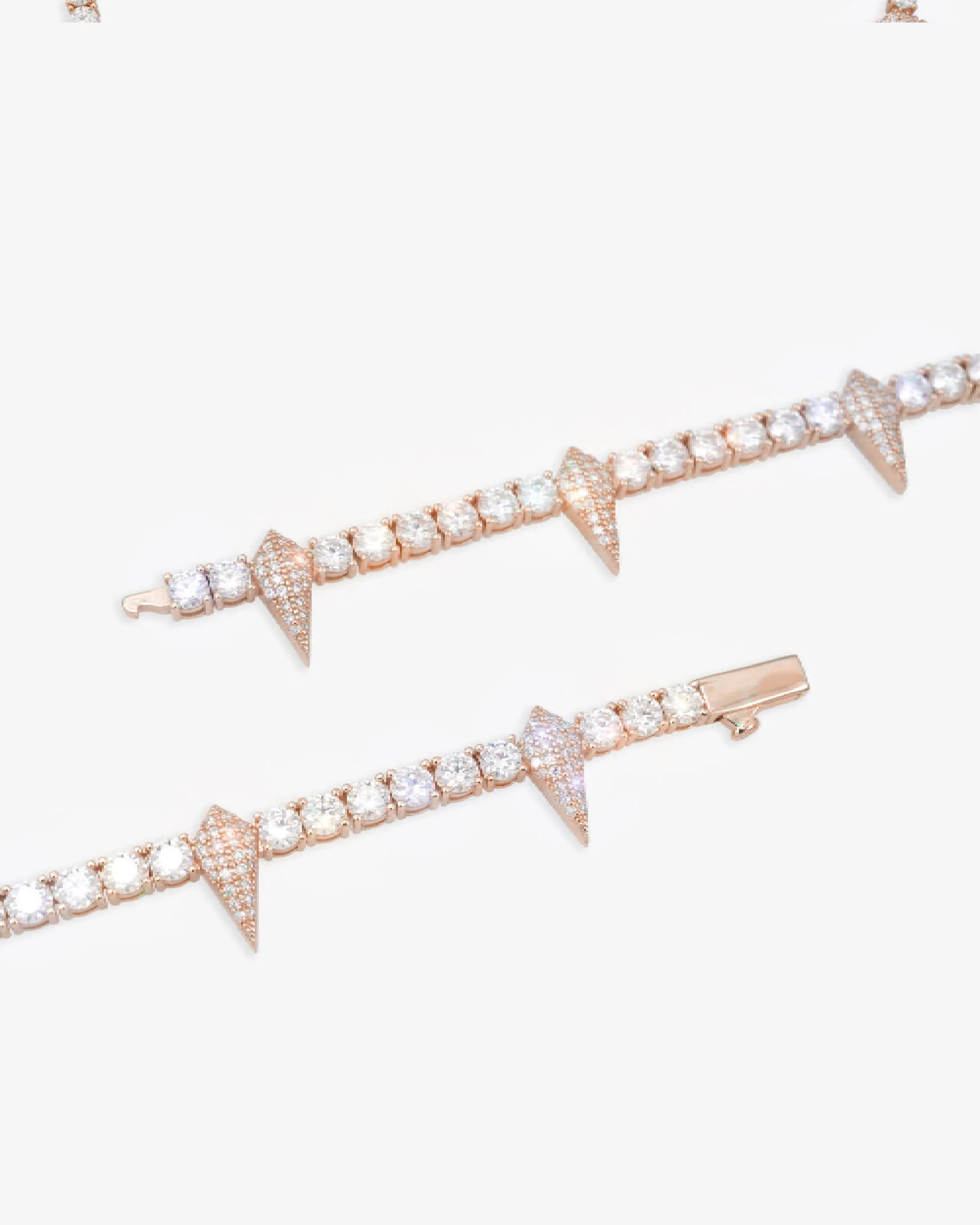 4MM Moissanite Spiked Tennis Chain 14K Gold - Image 9
