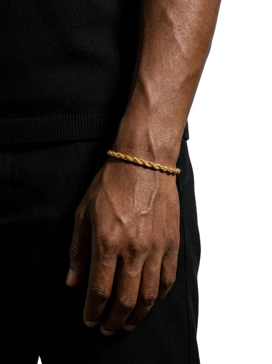 4MM Rope Bracelet 14K Gold - Image 2