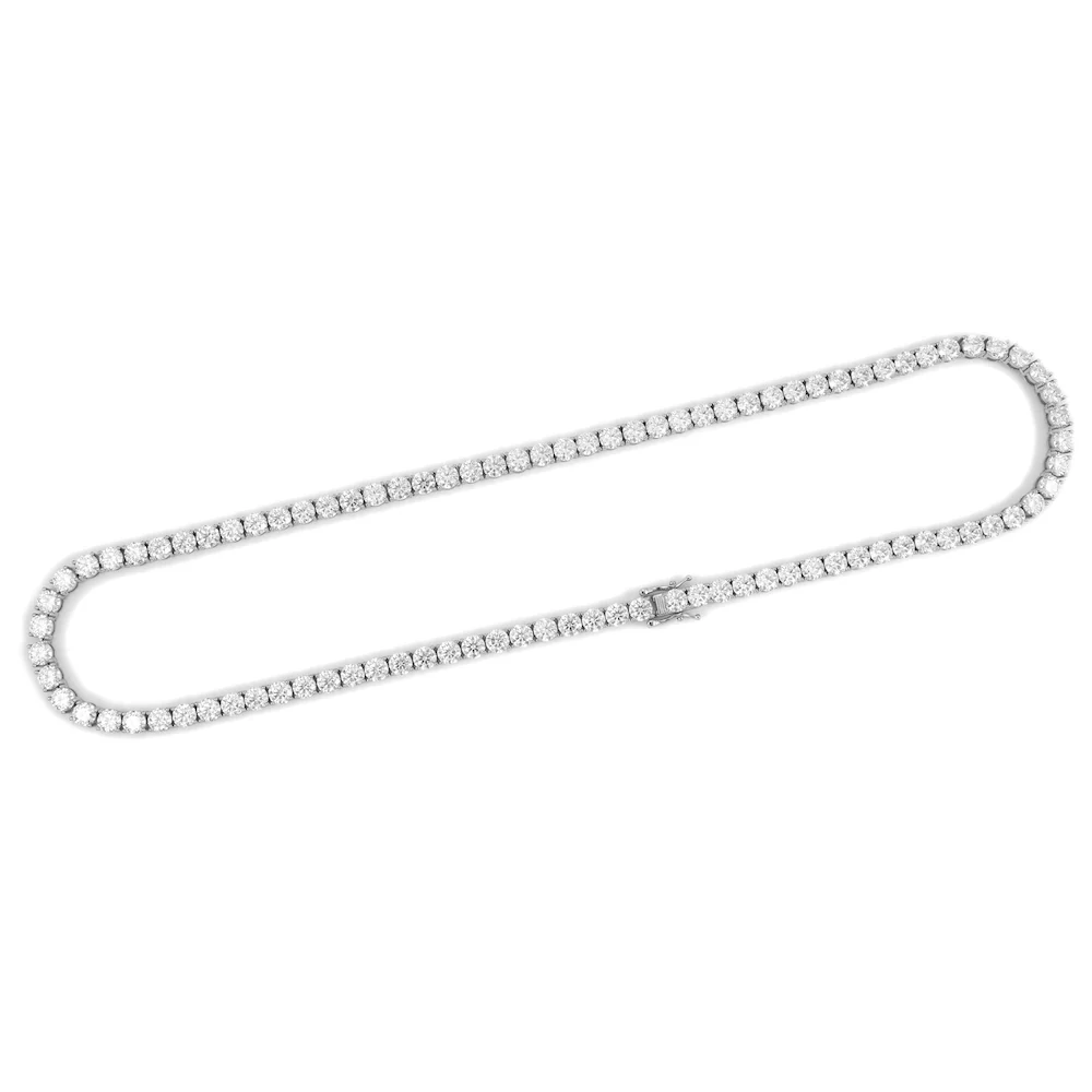 5MM Diamond Tennis Chain 14K Solid White Gold - Image 5