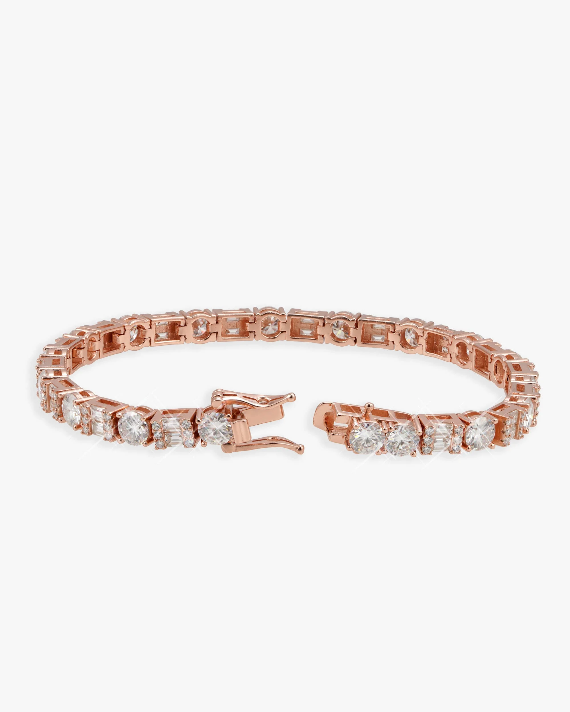 5MM Hybrid Cut Moissanite Tennis Bracelet 14K Gold - Image 11