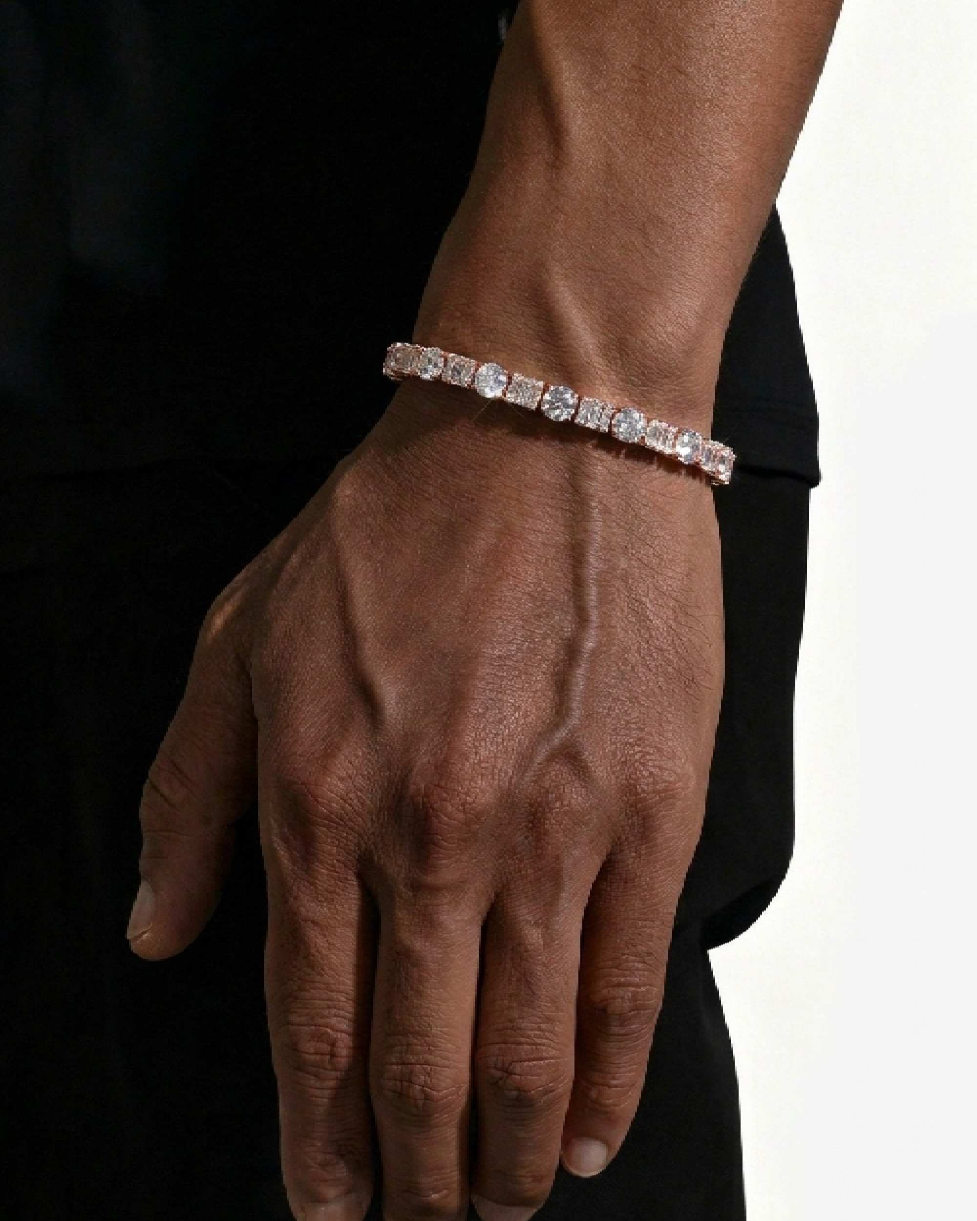 5MM Hybrid Cut Moissanite Tennis Bracelet 14K Gold - Image 12
