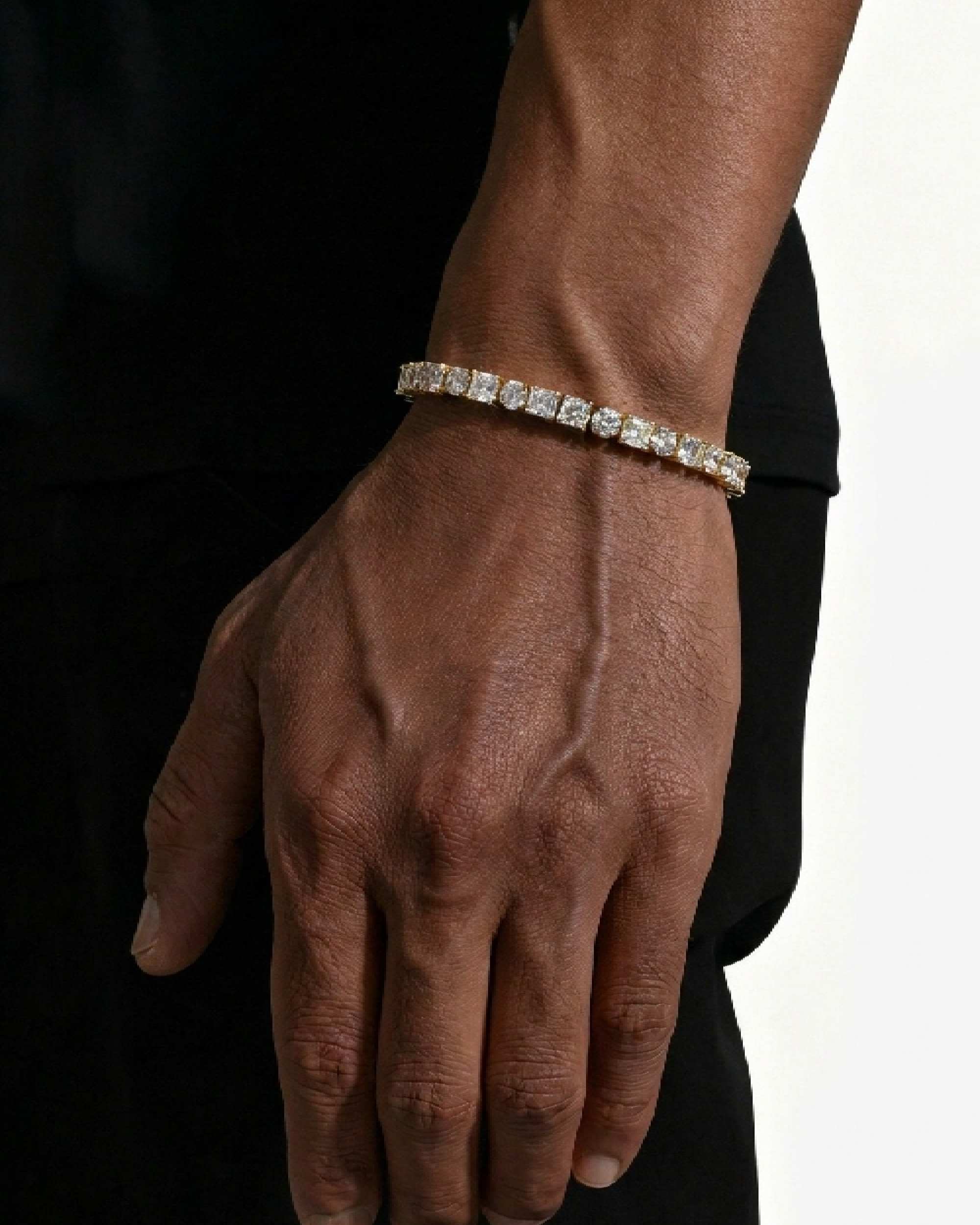 5MM Hybrid Cut Moissanite Tennis Bracelet 14K Gold - Image 13
