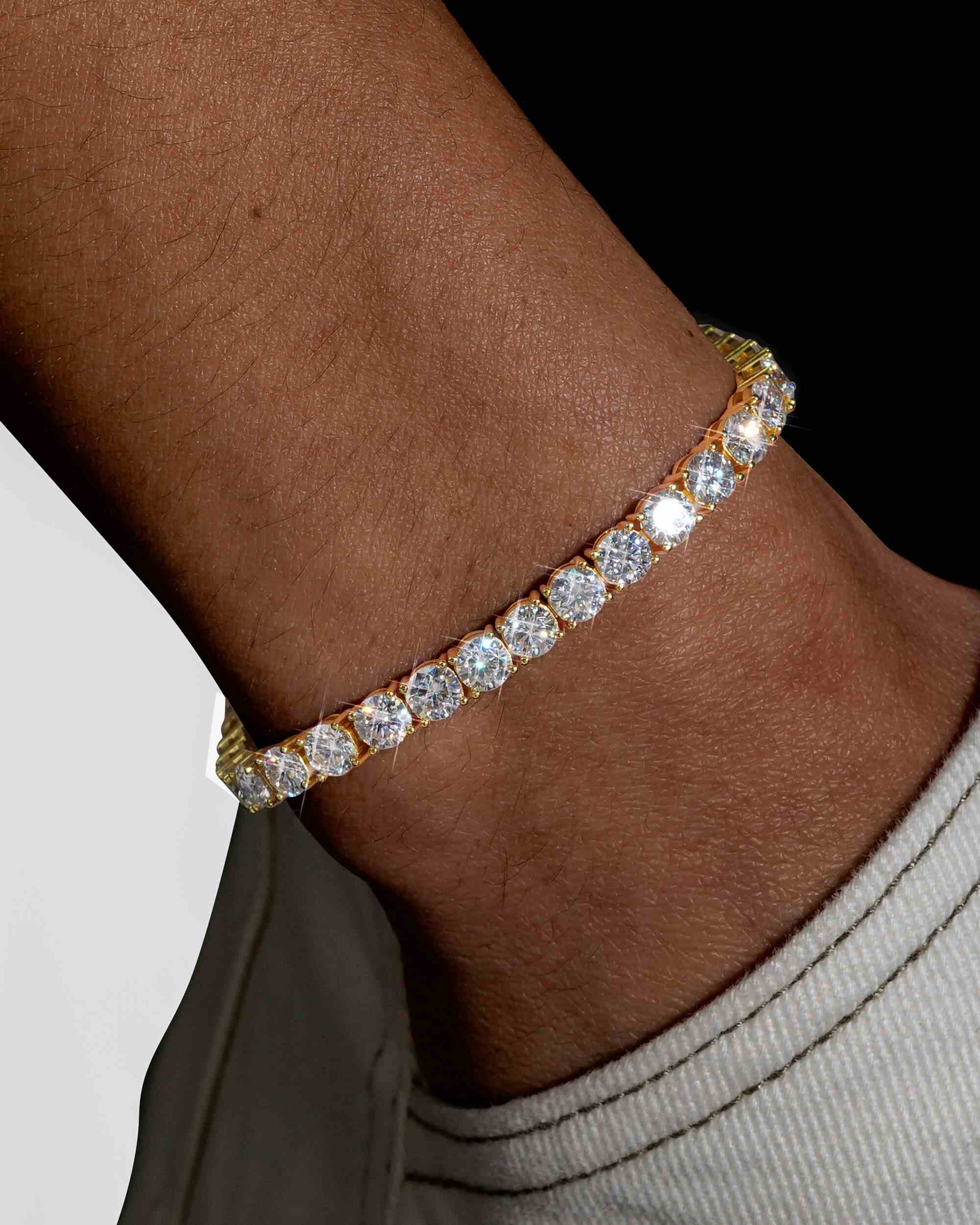 5MM Moissanite Tennis Chain/Bracelet Bundle 14K Gold - Image 12