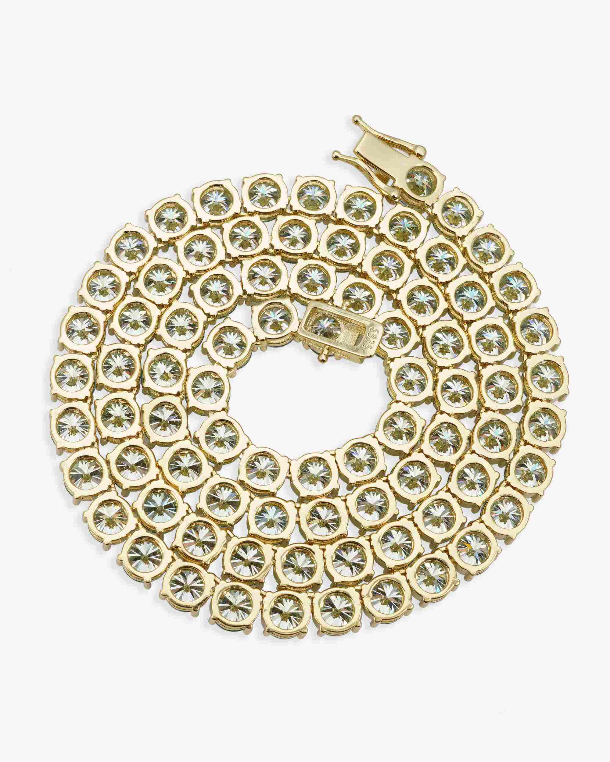 6MM Blue Moissanite Tennis Chain 14K Gold - Image 13
