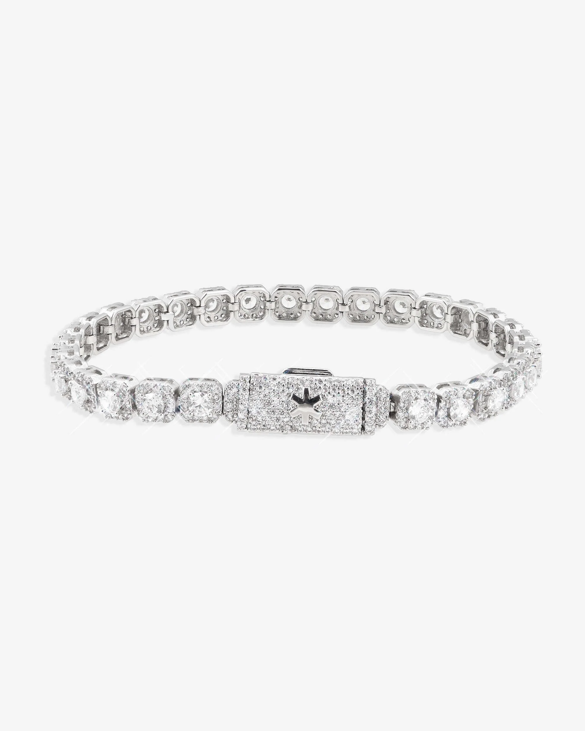 6MM Clustered VVS Tennis Bracelet 14K Gold - Image 4