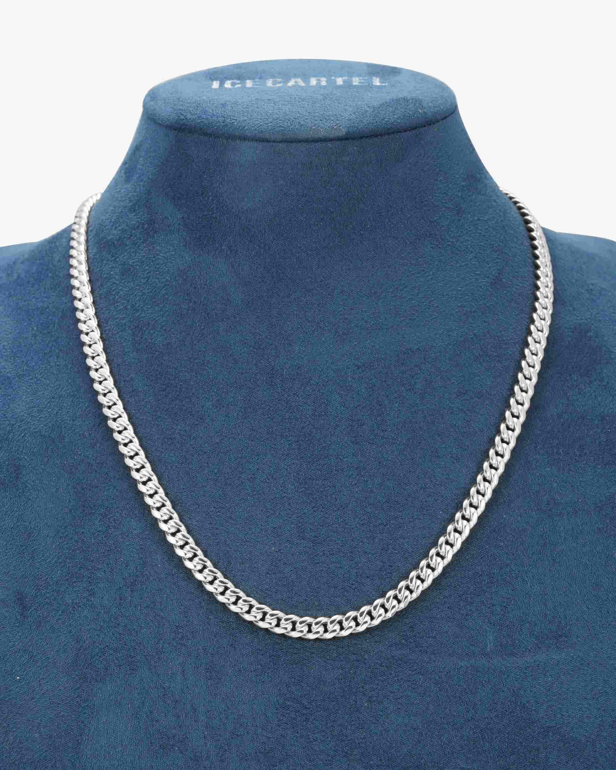 6MM Cuban Link Chain Silver - Image 3