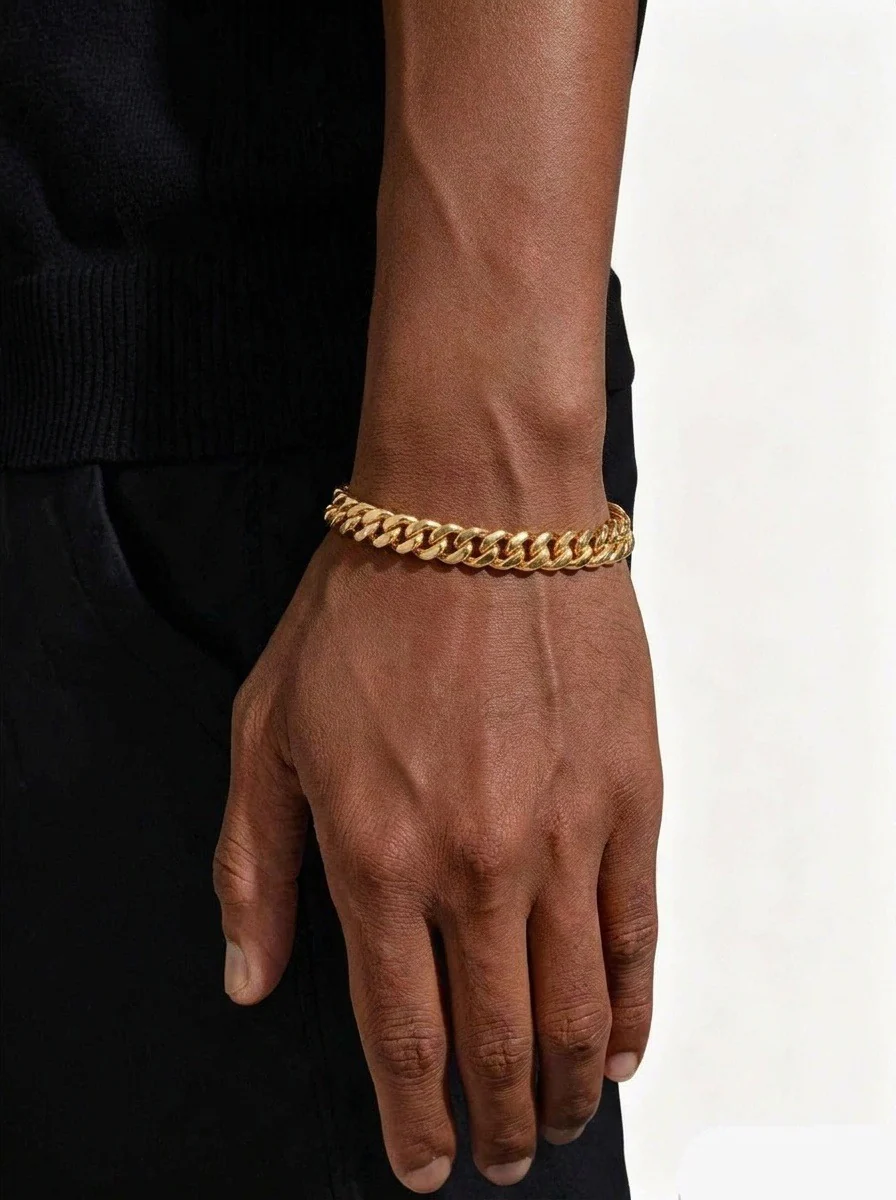 6MM Cuban Link Chain and Bracelet Bundle 14K Gold - Image 3