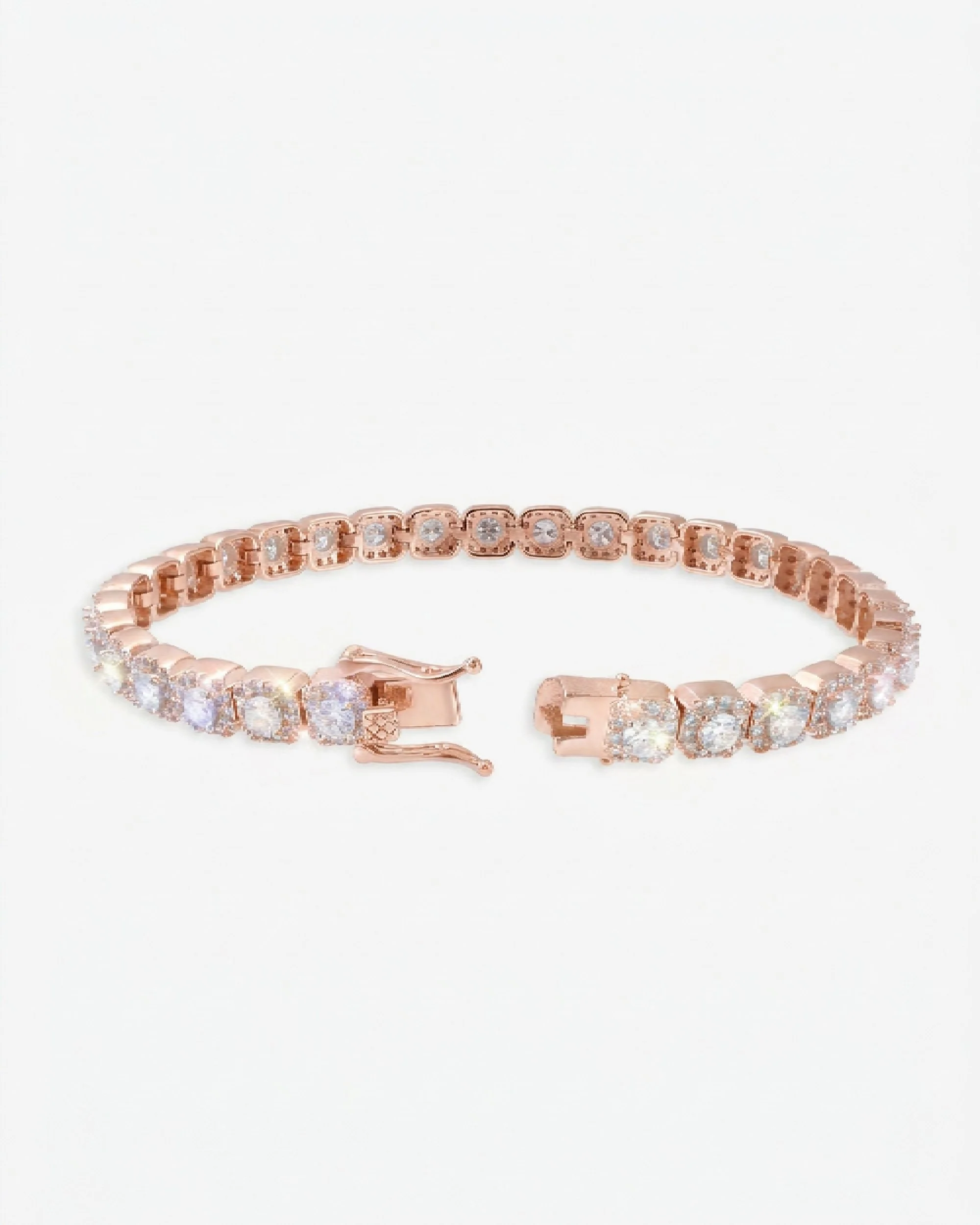 6MM Moissanite Clustered Tennis Bracelet 14K Gold - Image 15