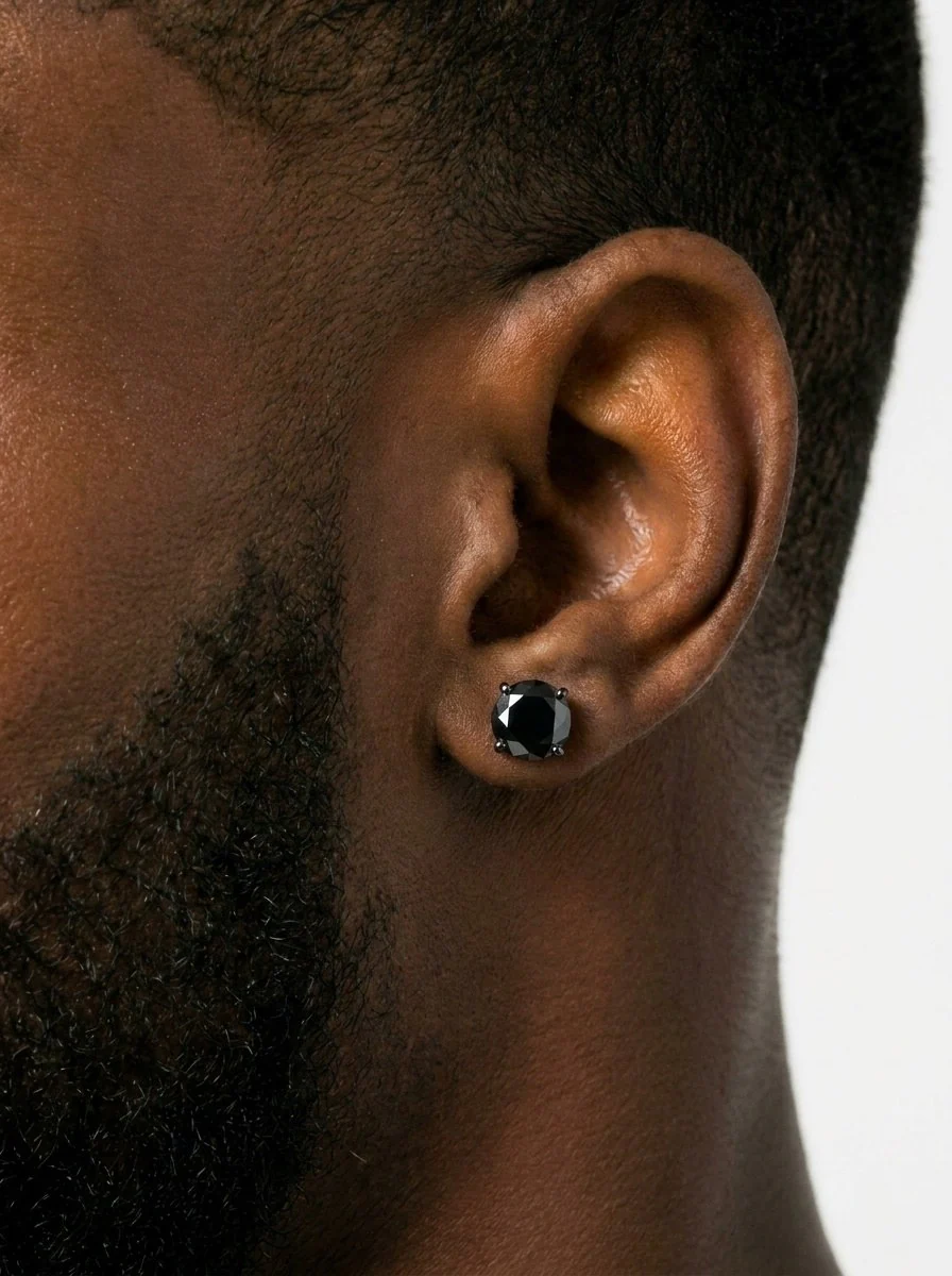 7MM Black VVS Earrings - Image 2
