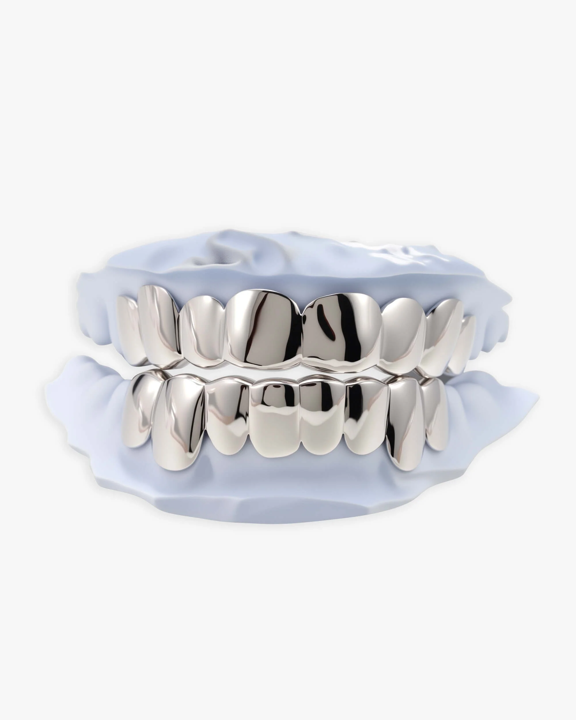 8 on 8 Deep Cut Grillz 14K White Gold