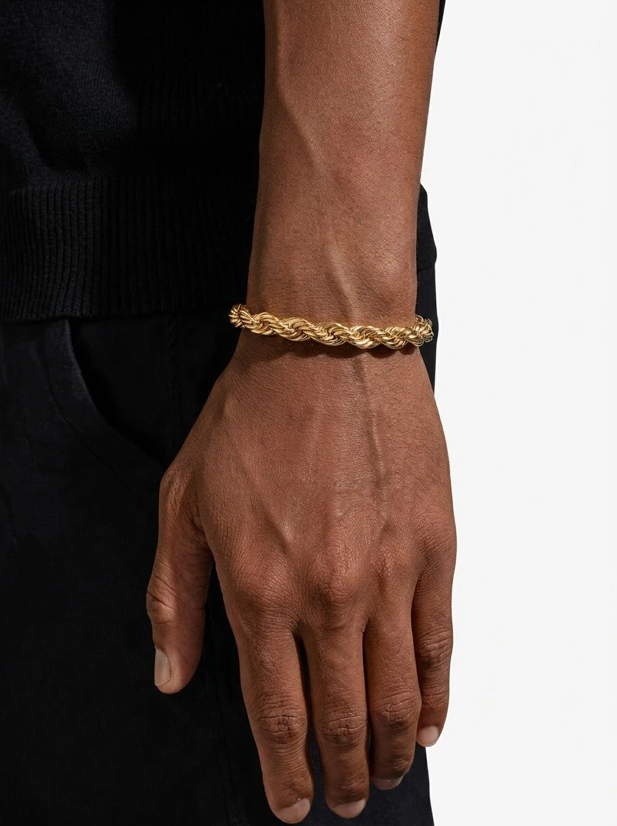 8MM Rope Bracelet 14K Gold - Image 2