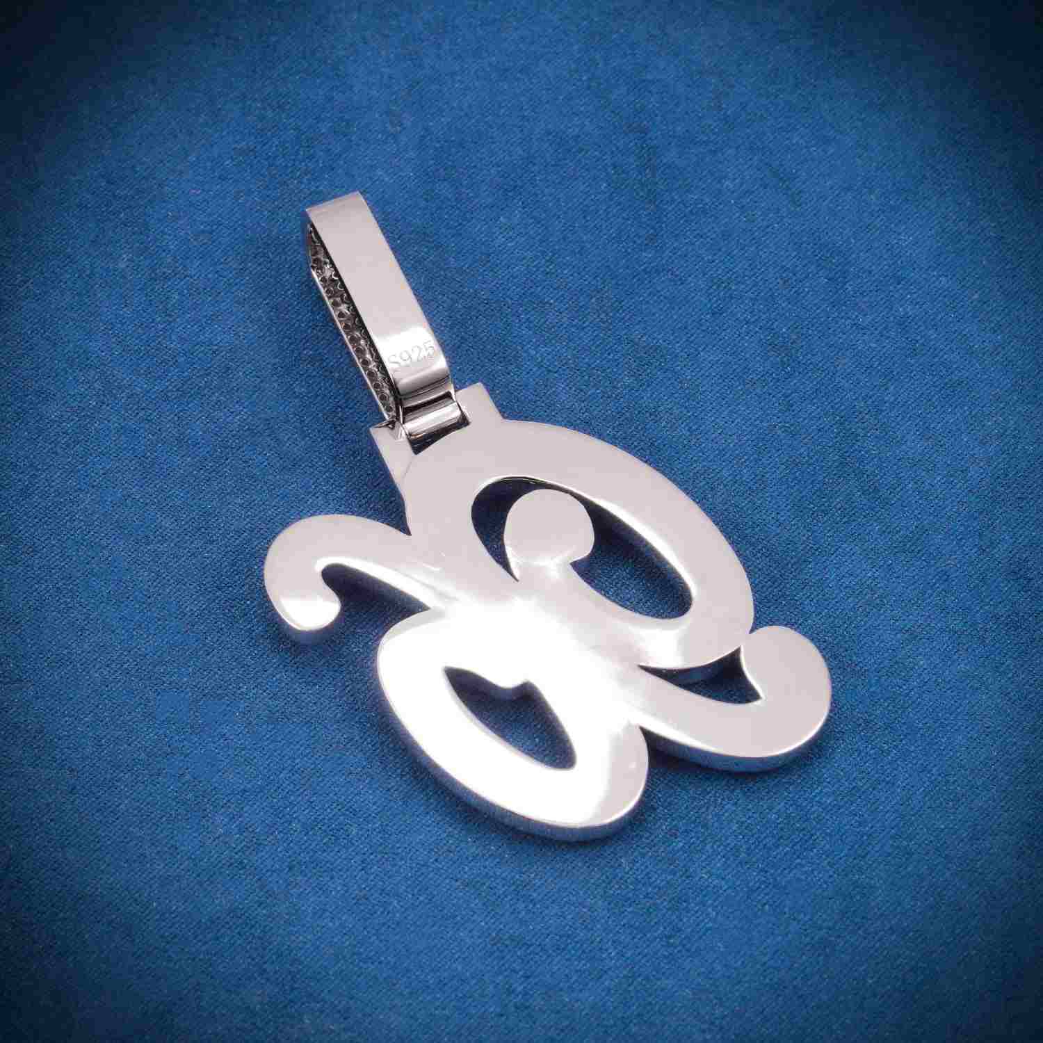 "96" Custom Moissanite Pendant 14K Gold - Image 3