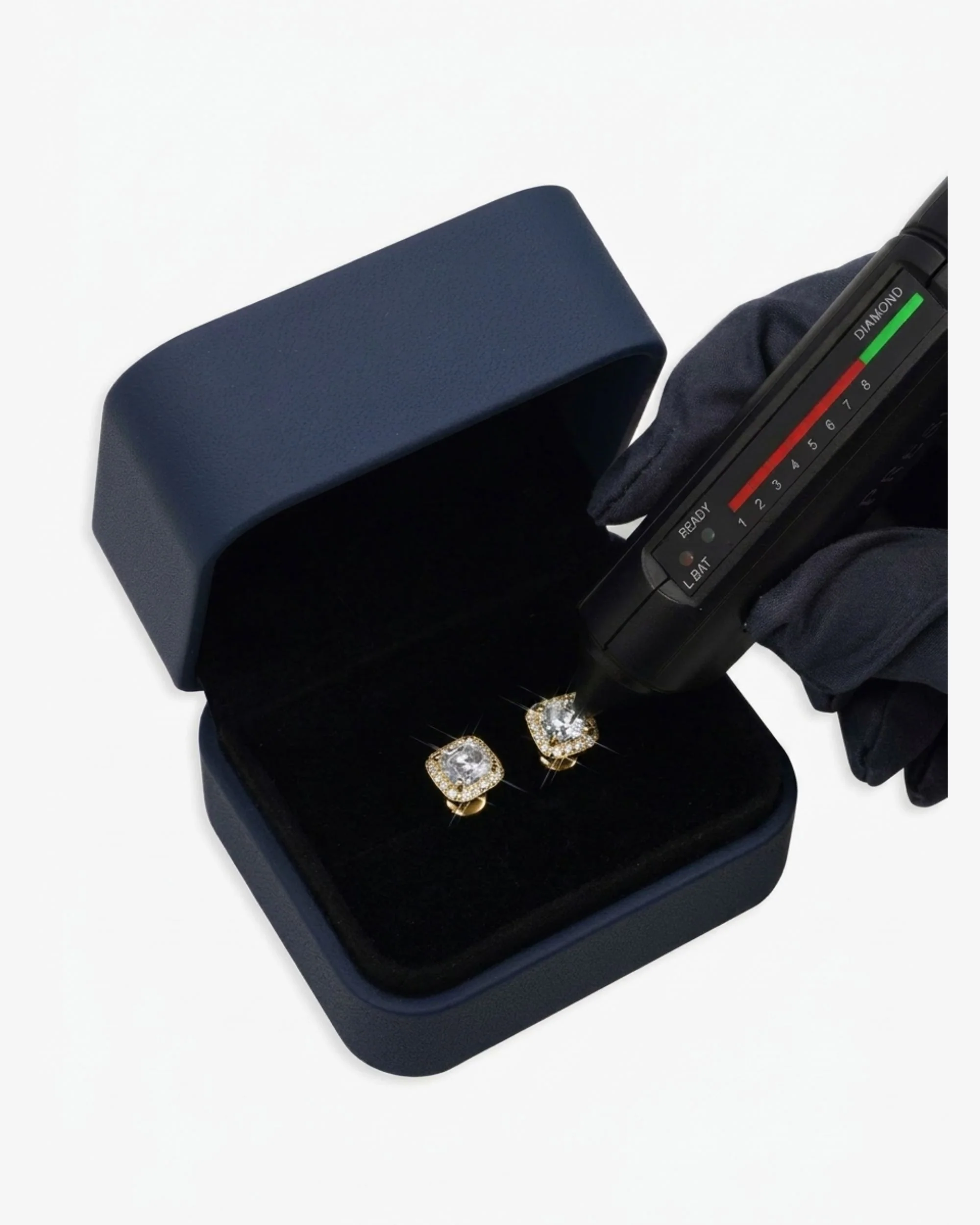 9MM Moissanite Halo Stud Earrings 14K Gold - Image 7