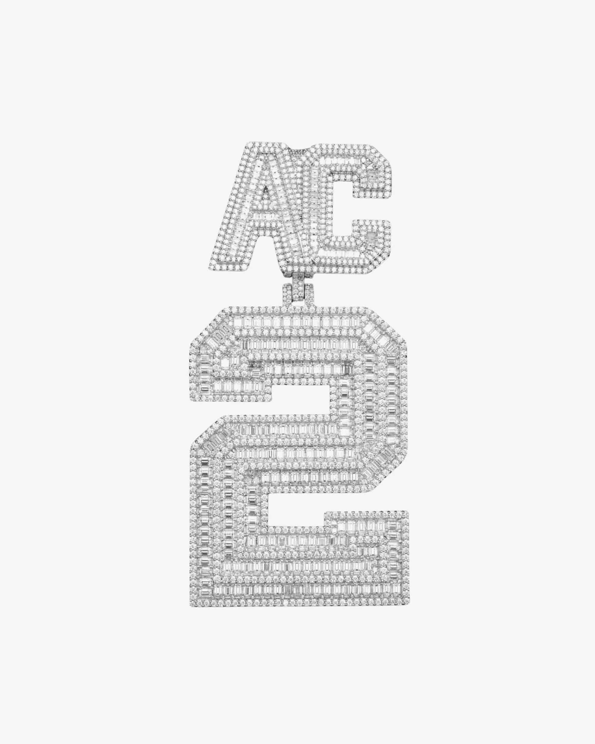 "AC" Custom Moissanite Pendant 14K Gold