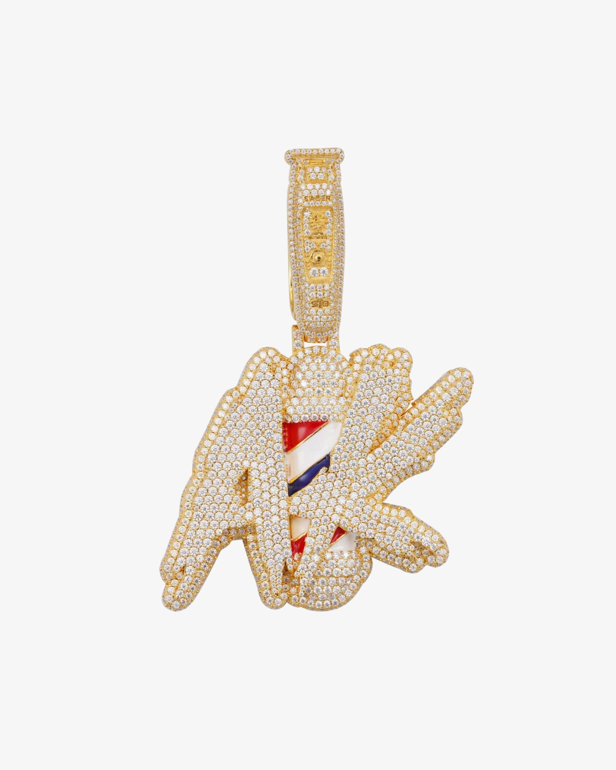 "AK Pole" Custom Moissanite Circle Pendant 14K Gold