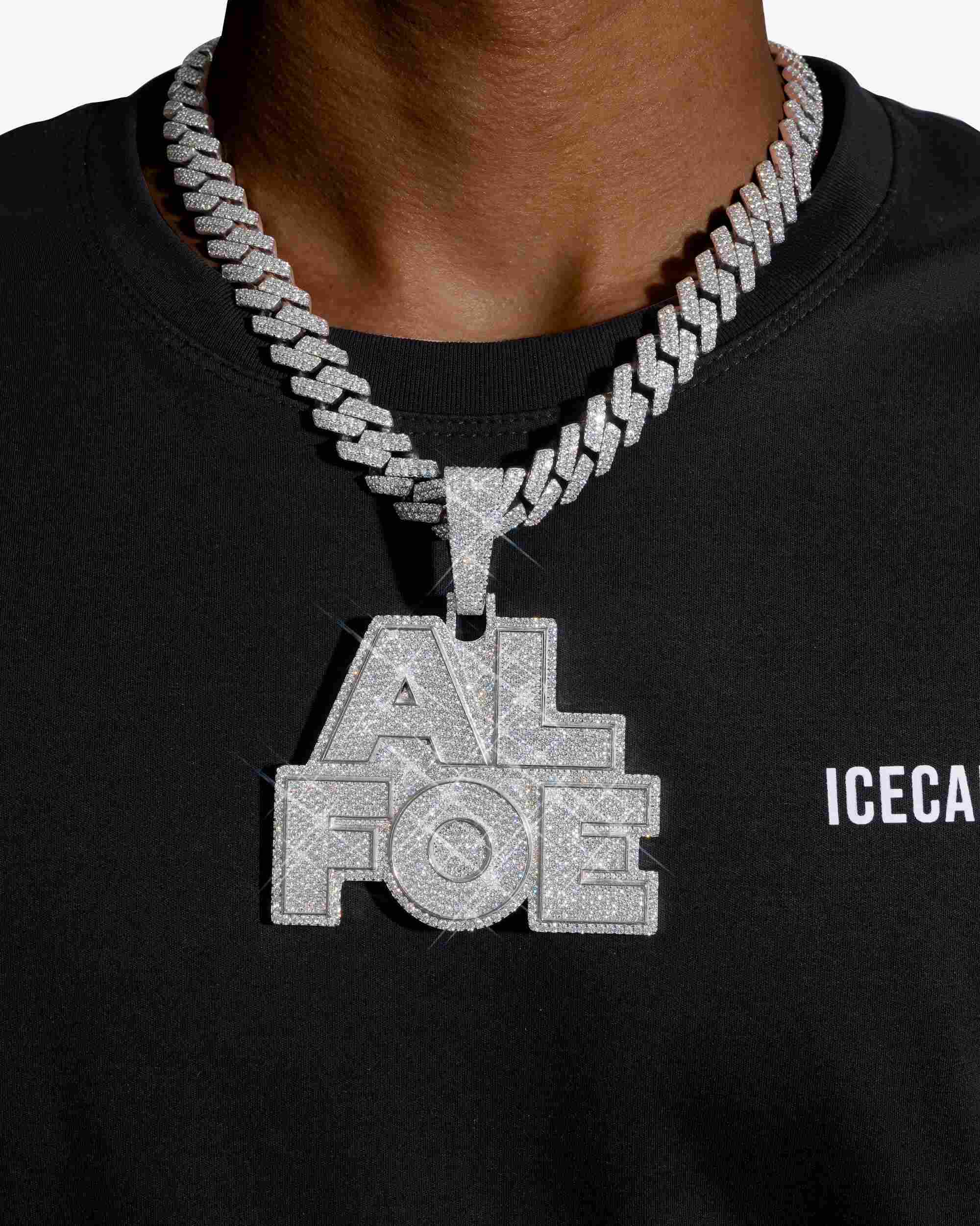 "AL FOE" Moissanite Custom Name Pendant 14K Gold - Image 2
