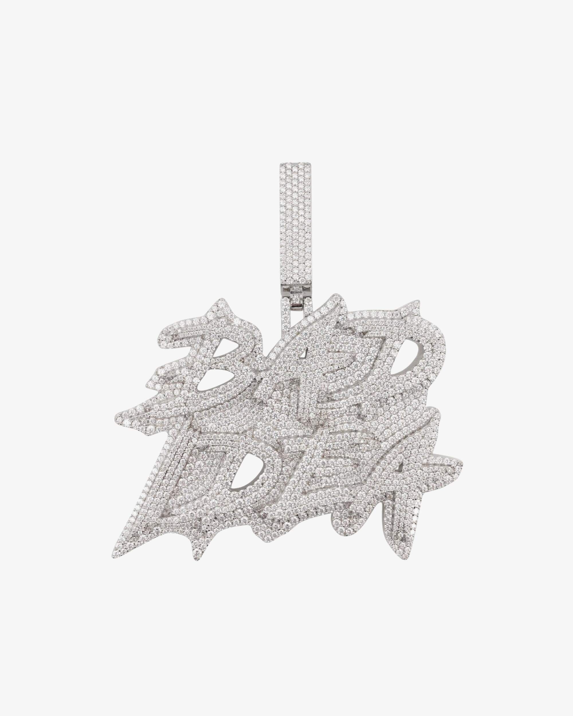 "BAD IDEA" Custom Moissanite Name Pendant 14K Gold