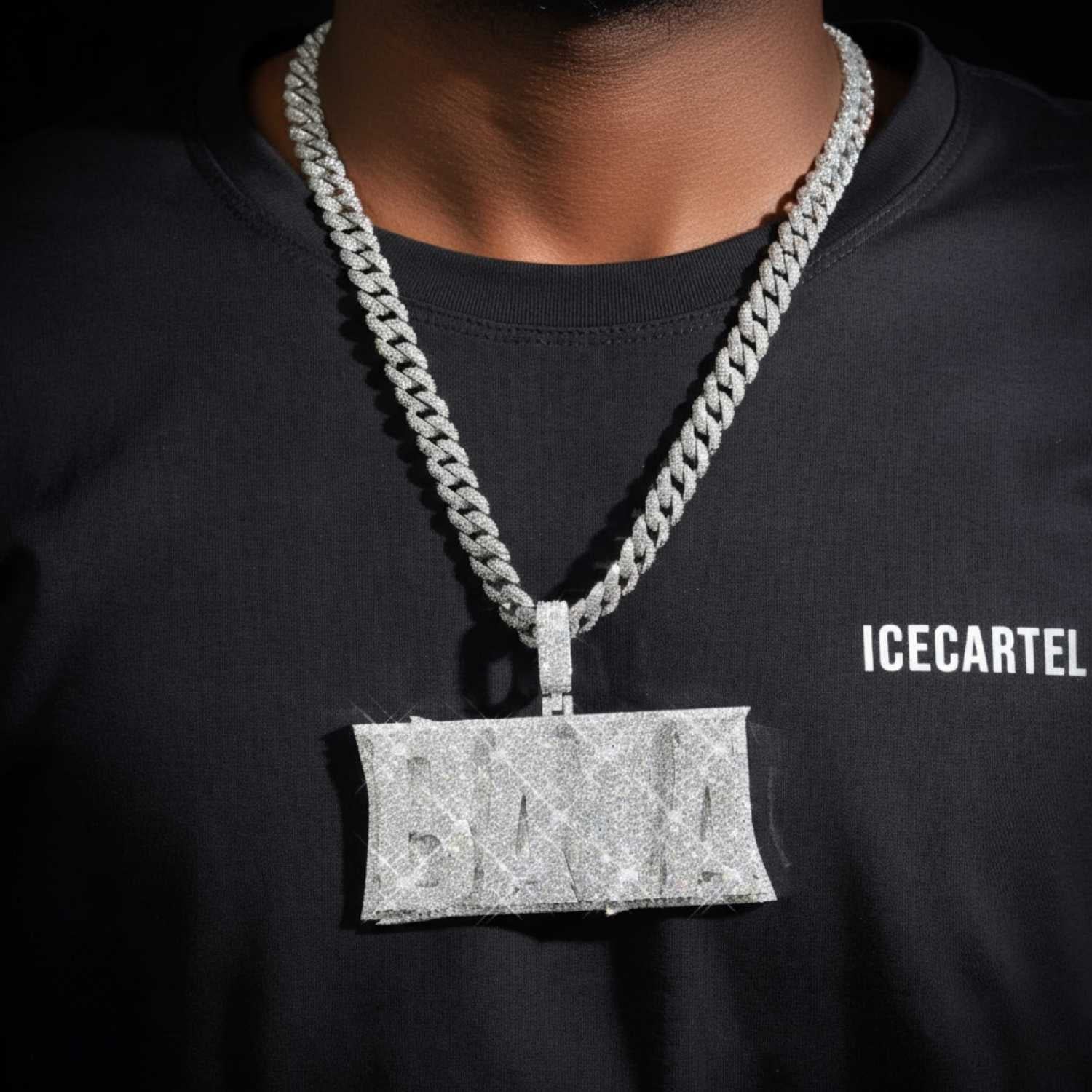"BALA" Custom Moissanite Name Pendant 14K Gold - Image 2