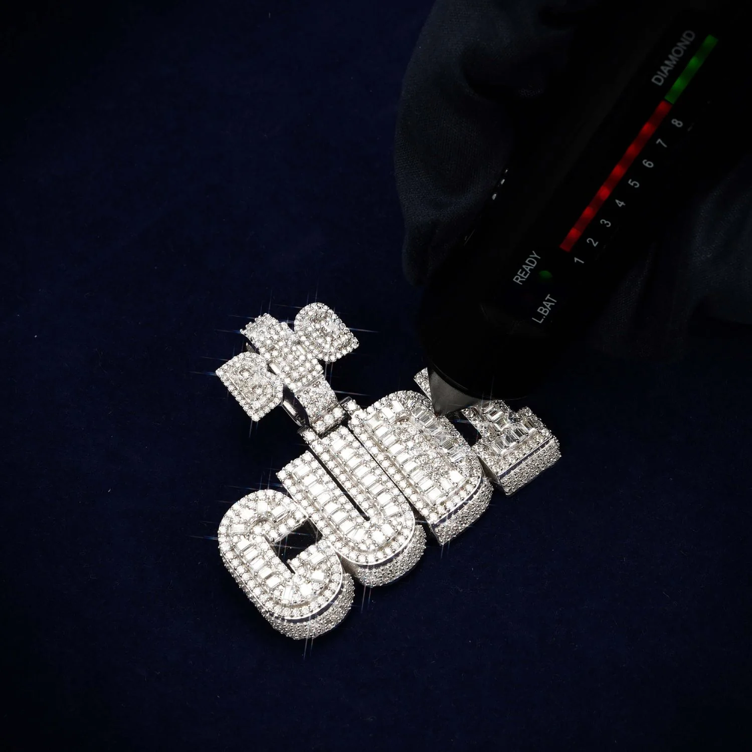 "BIG CUDI" Custom Moissanite Name Pendant 14K Gold - Image 4