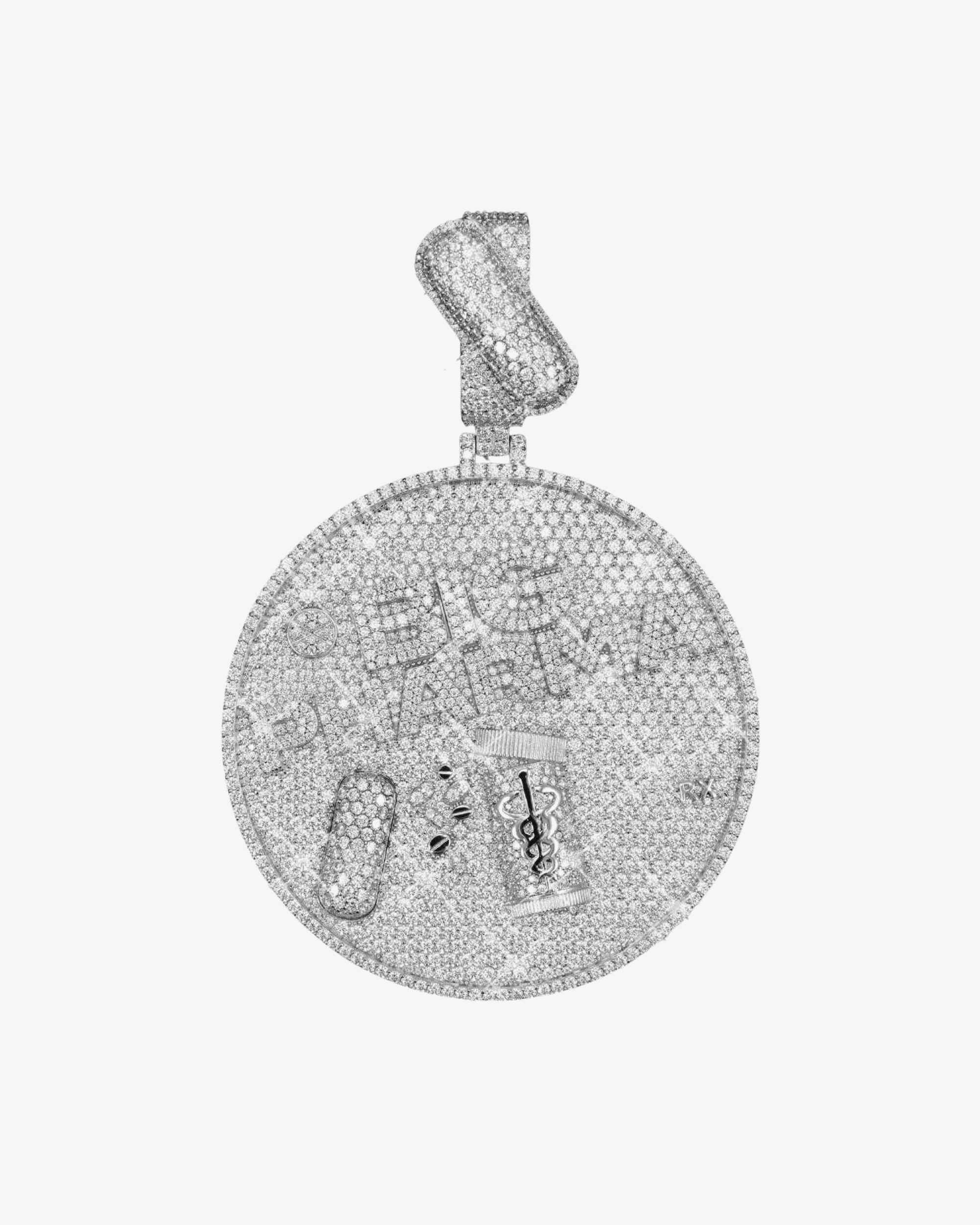 "BIG PHARMA" Custom Circle Pendant 14K Gold