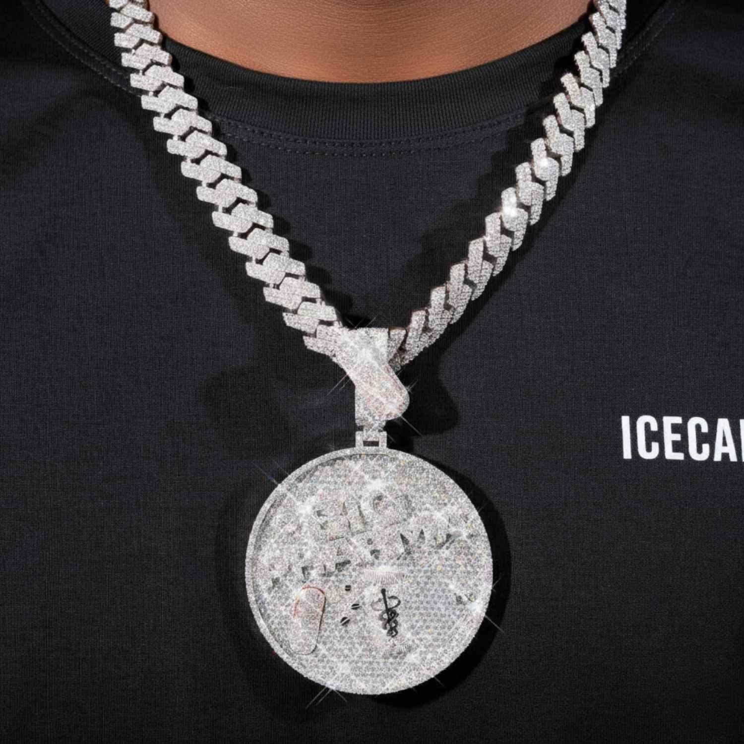 "BIG PHARMA" Custom Circle Pendant 14K Gold - Image 2