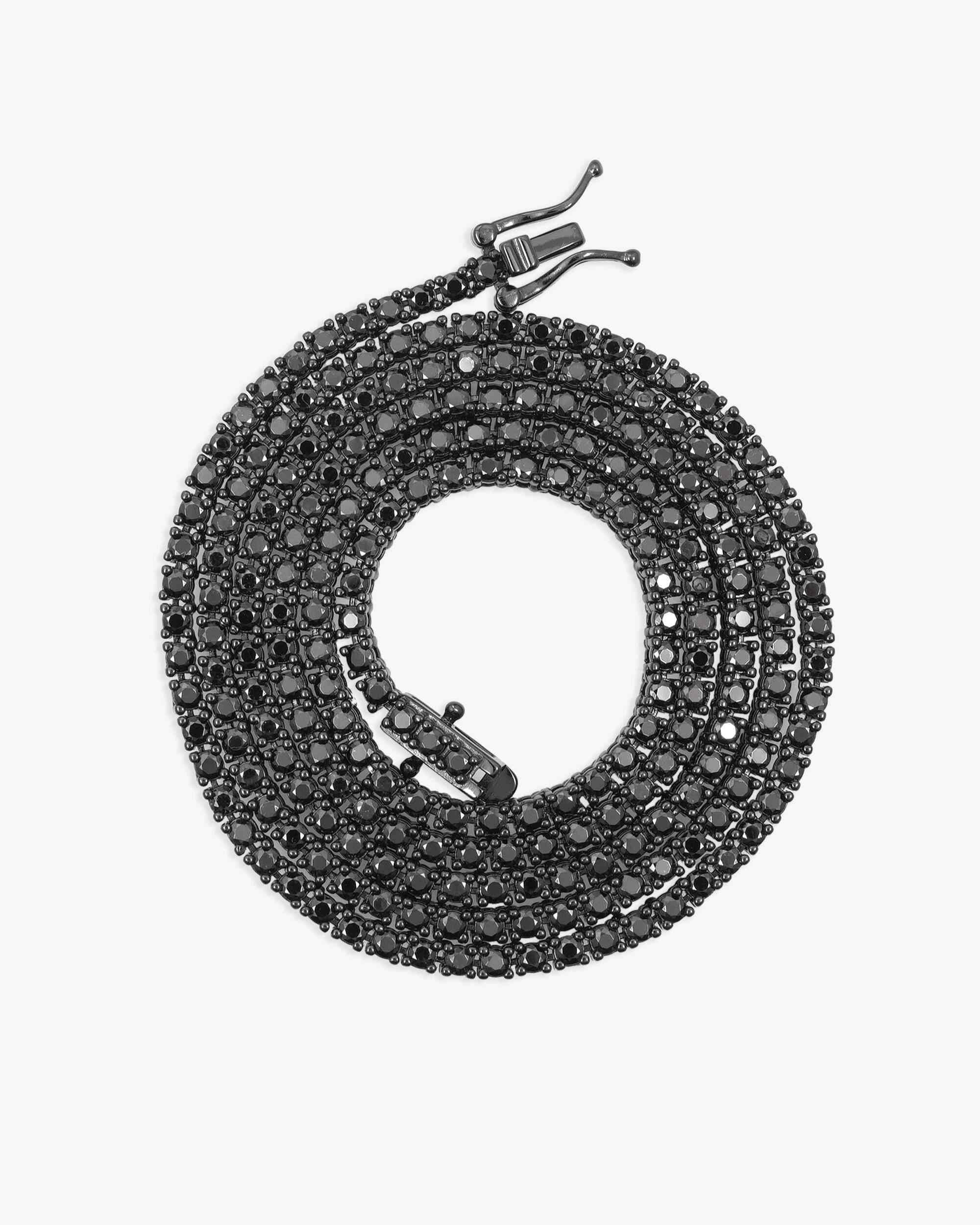 Black Moissanite Tennis Chain 14K Black Gold (ALL SIZES) - Image 10