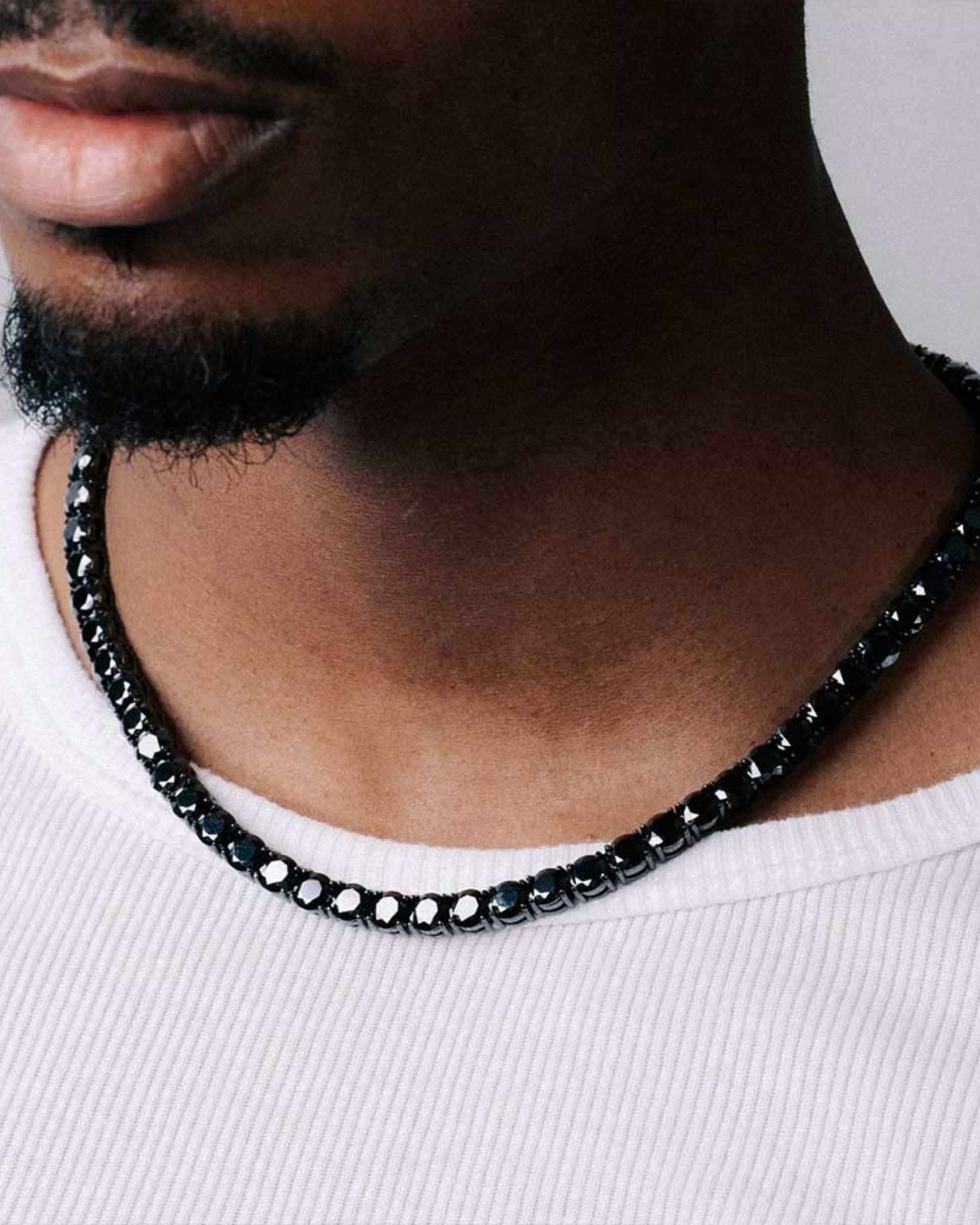Black Moissanite Tennis Chain 14K Black Gold (ALL SIZES) - Image 4