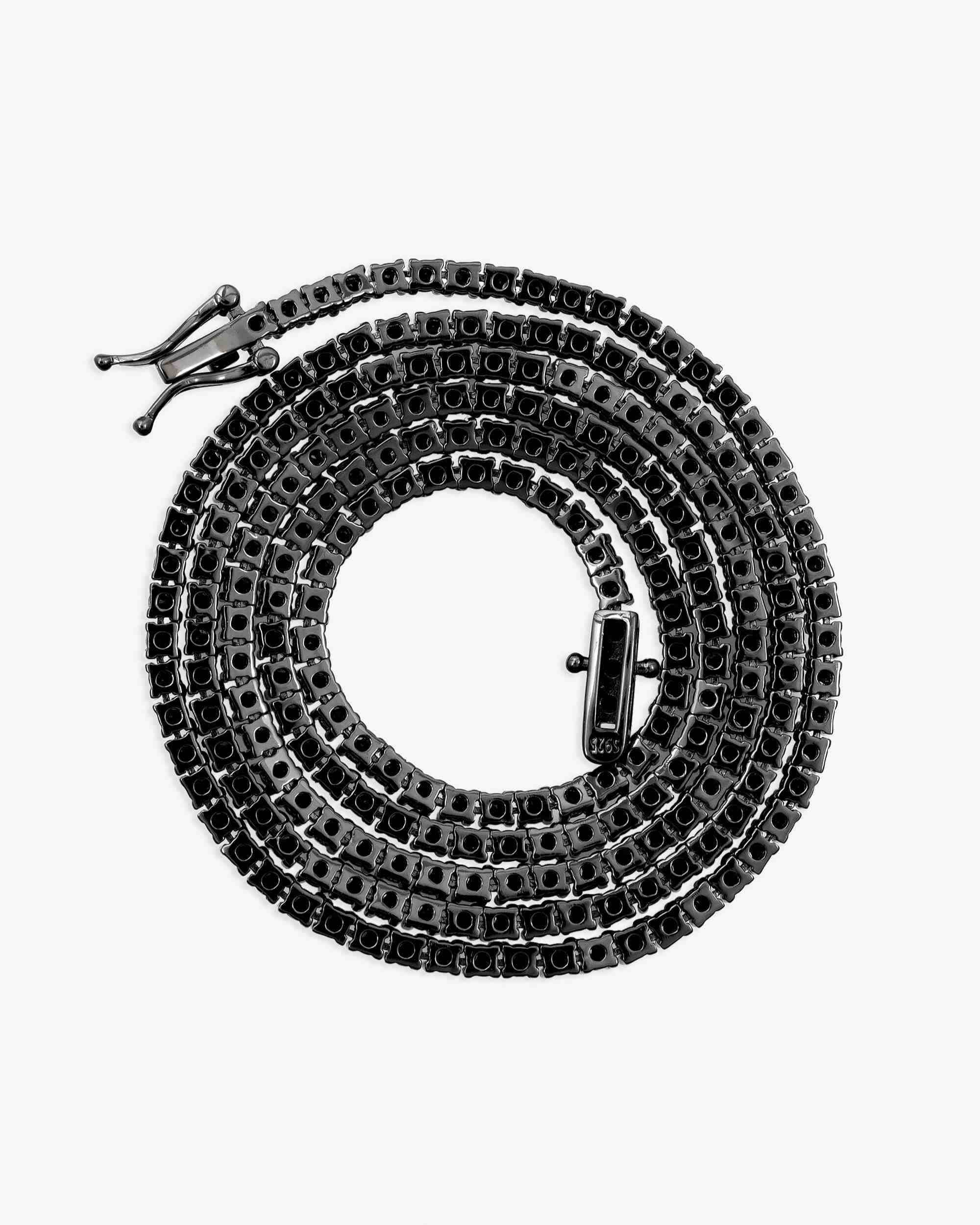 Black Moissanite Tennis Chain 14K Black Gold (ALL SIZES) - Image 5