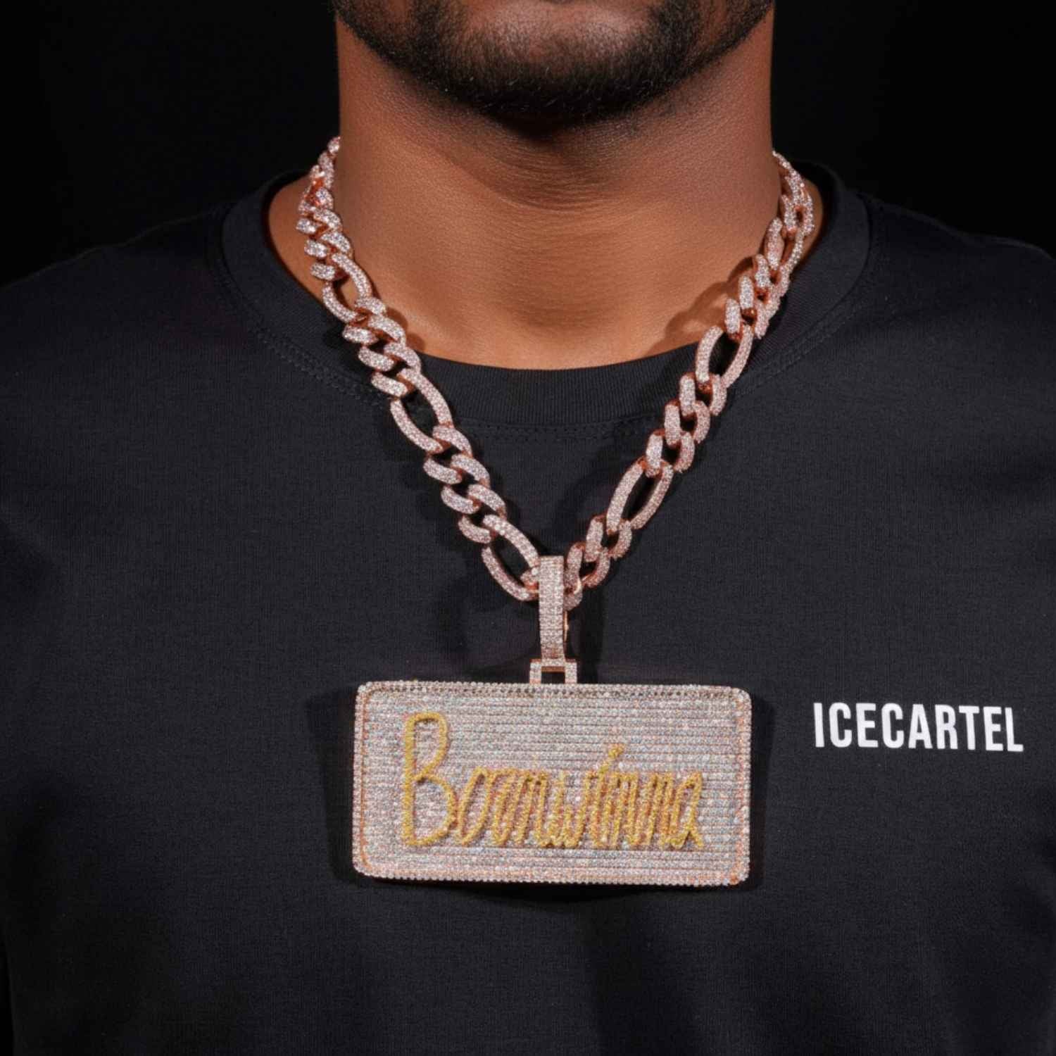 "Born Winna" Custom Moissanite Pendant 14K Gold - Image 2