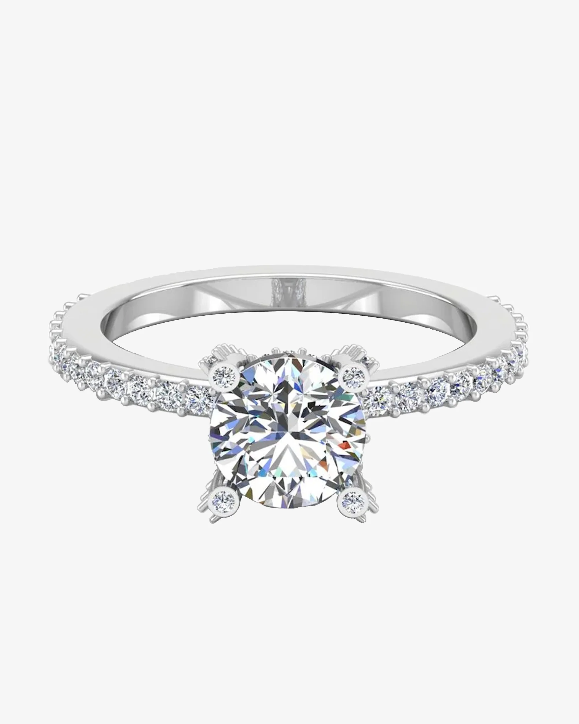 Brilliant Cut Prong & Bezel Moissanite Engagement Ring - Image 2