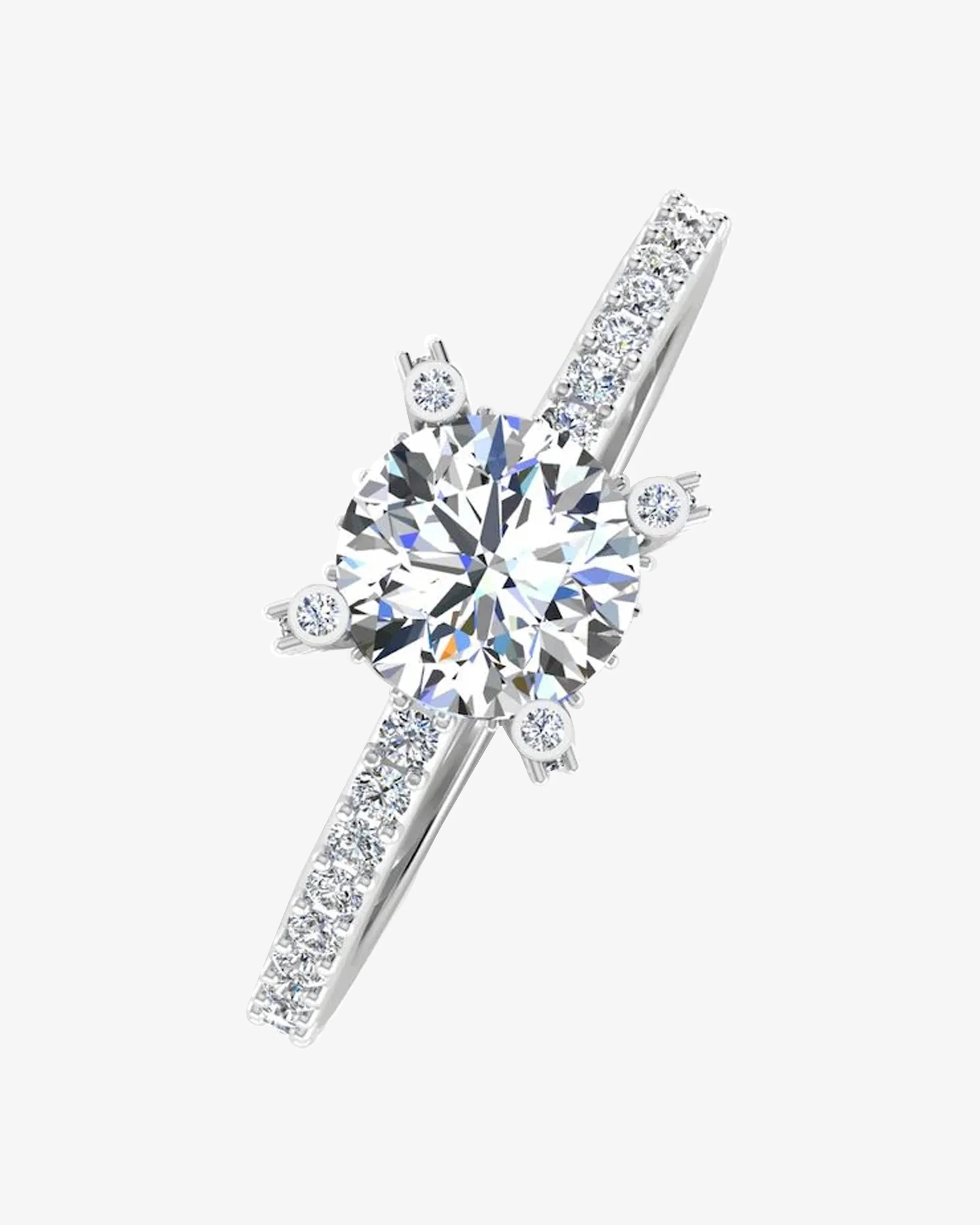 Brilliant Cut Prong & Bezel Moissanite Engagement Ring - Image 3