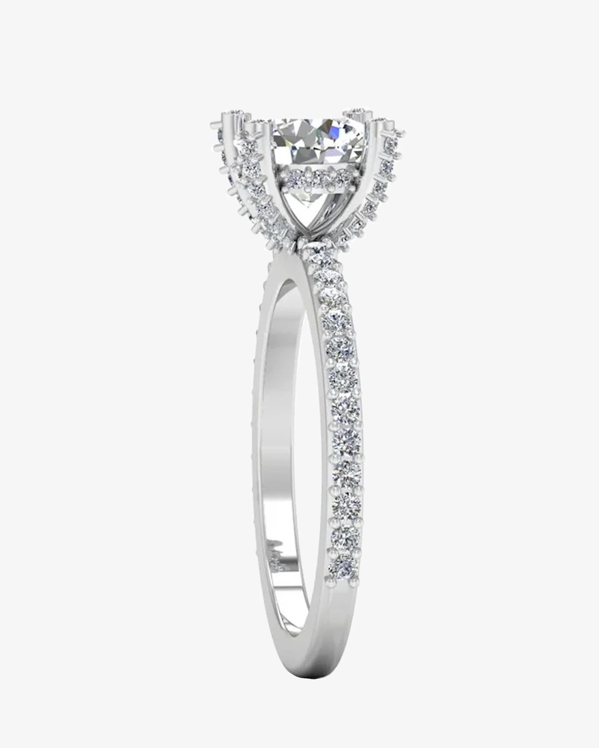 Brilliant Cut Prong & Bezel Moissanite Engagement Ring - Image 4