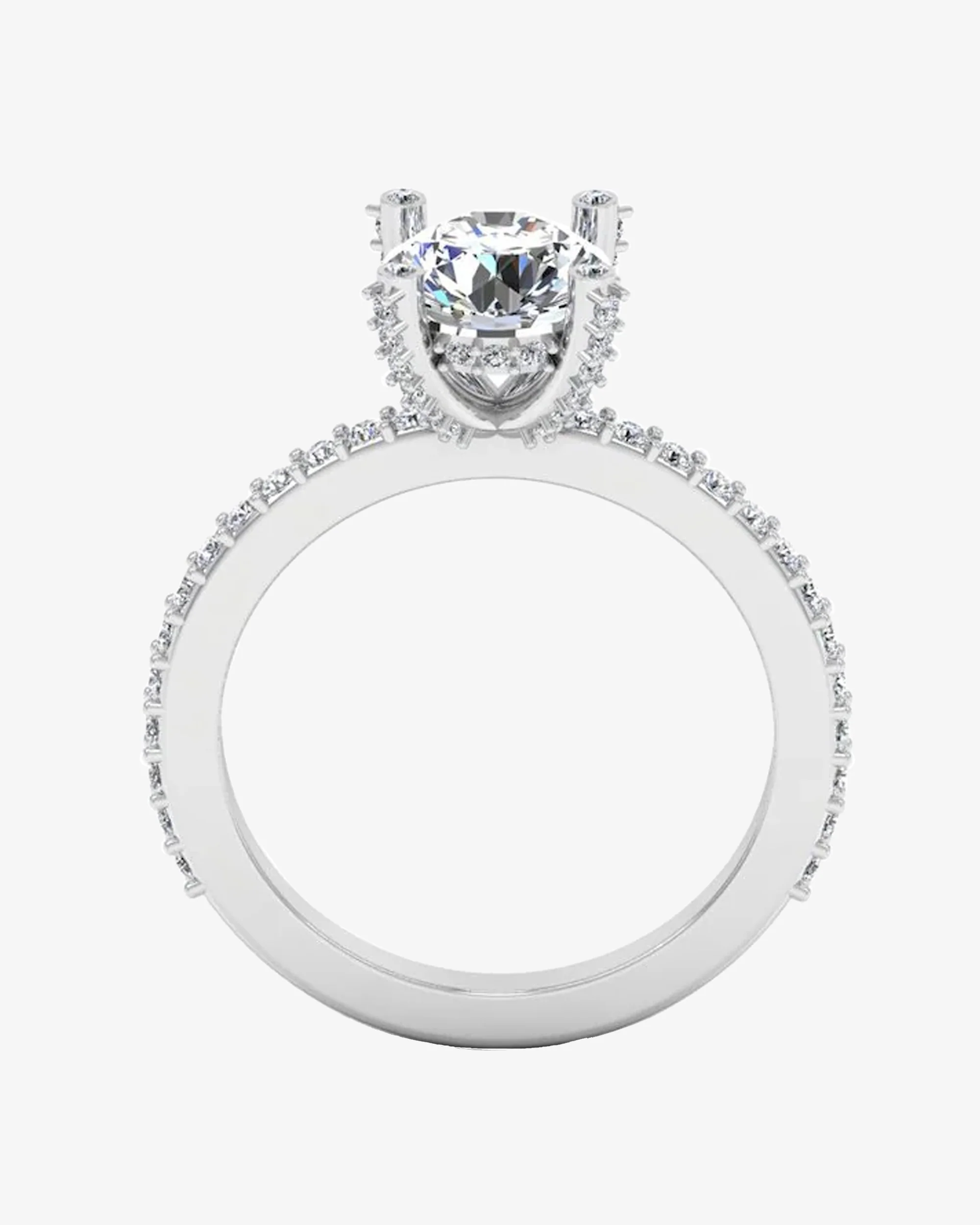 Brilliant Cut Prong & Bezel Moissanite Engagement Ring - Image 5
