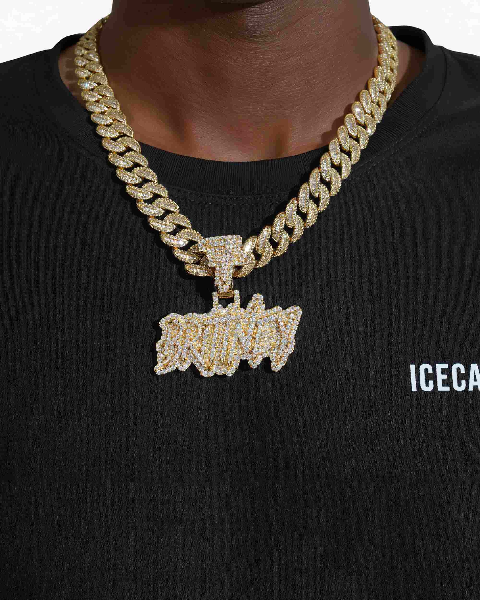"BRITINEY" Moissanite Custom Name Pendant 14K Gold - Image 2