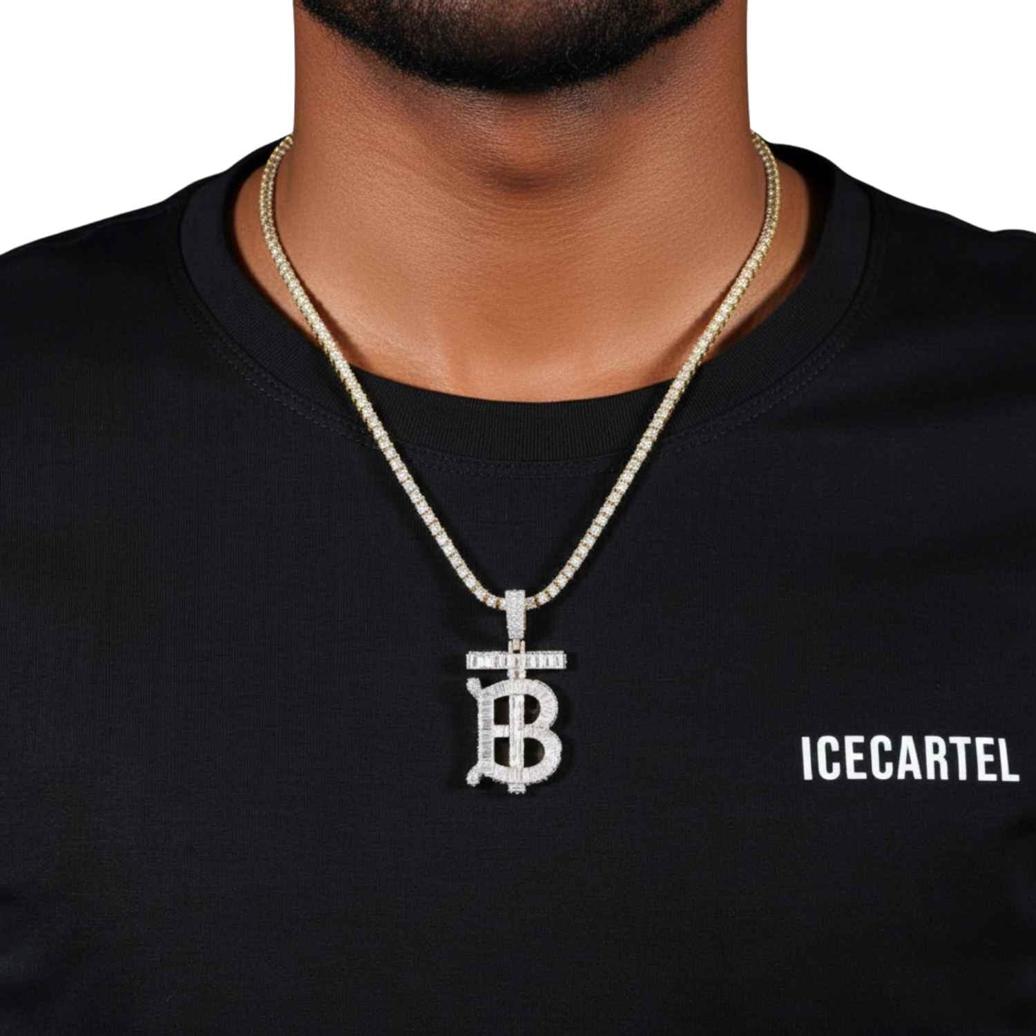 "BT" Custom Moissanite Pendant 14K Gold - Image 2
