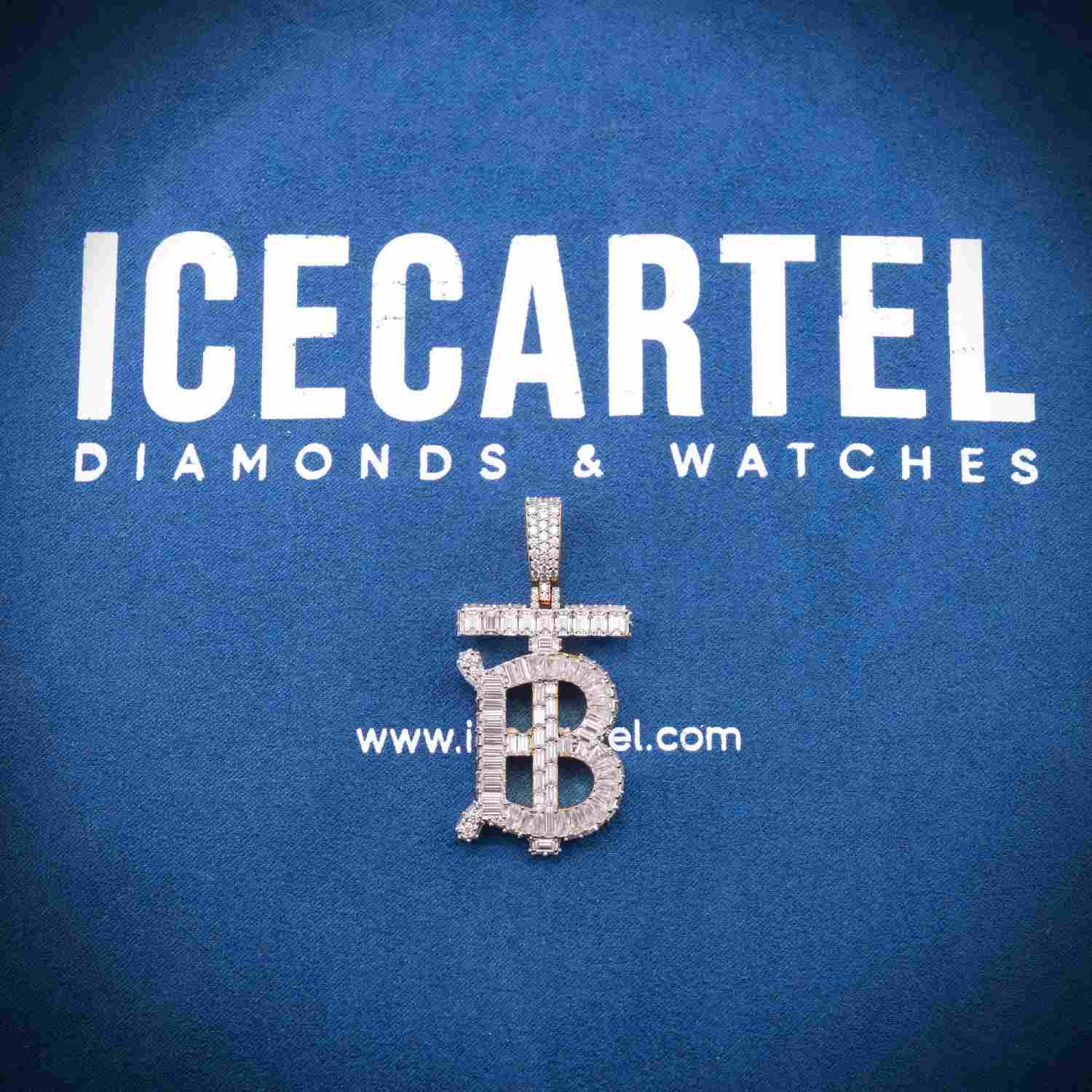 "BT" Custom Moissanite Pendant 14K Gold - Image 3