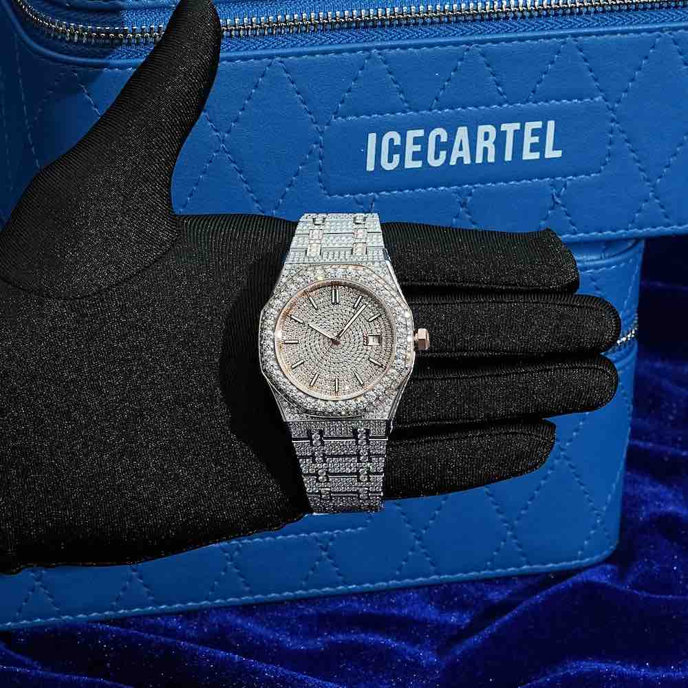 44MM Bust Down Moissanite Watch | 14K Rose Gold - Image 5