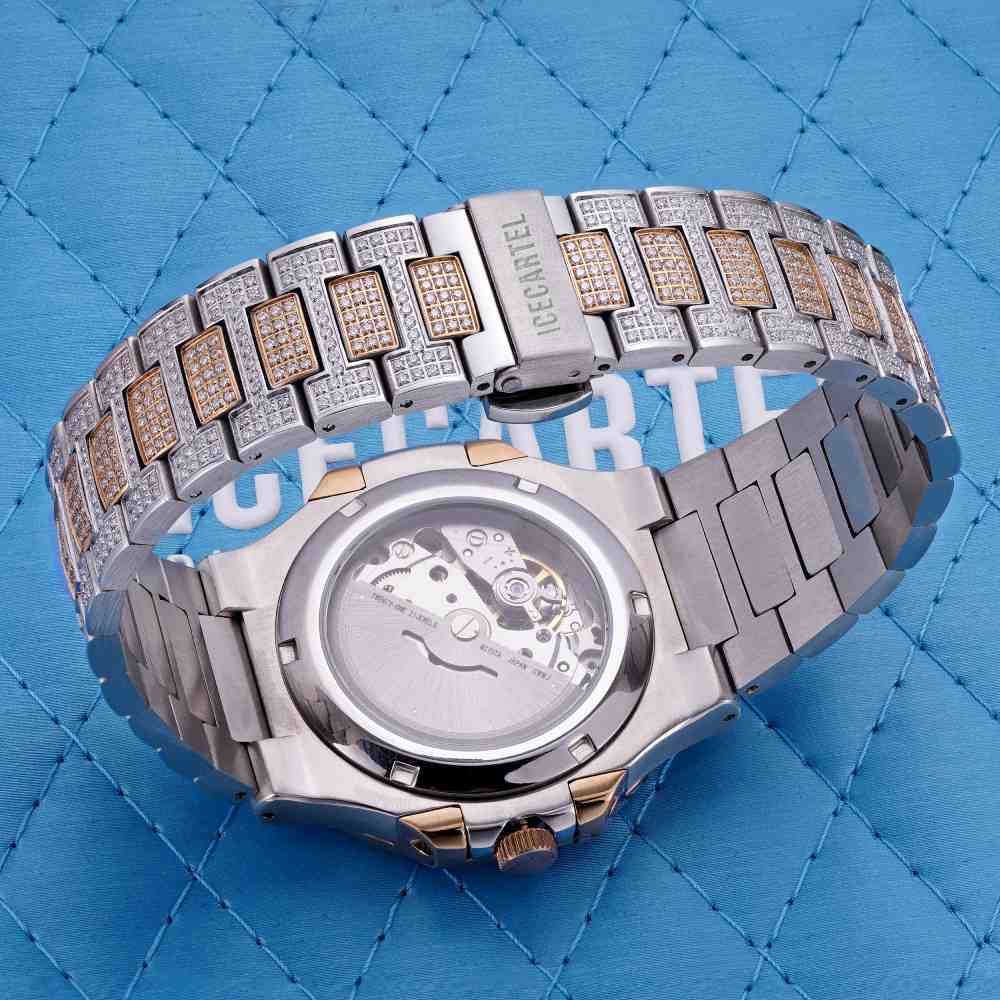 Circle Face Moissanite Watch 14K Rose Gold - Image 5