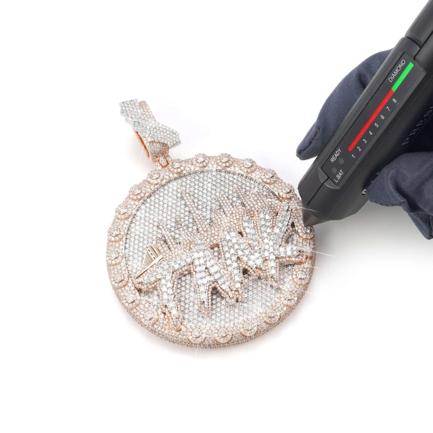 "CITY TANK" Custom Circle Pendant 14K Gold - Image 3