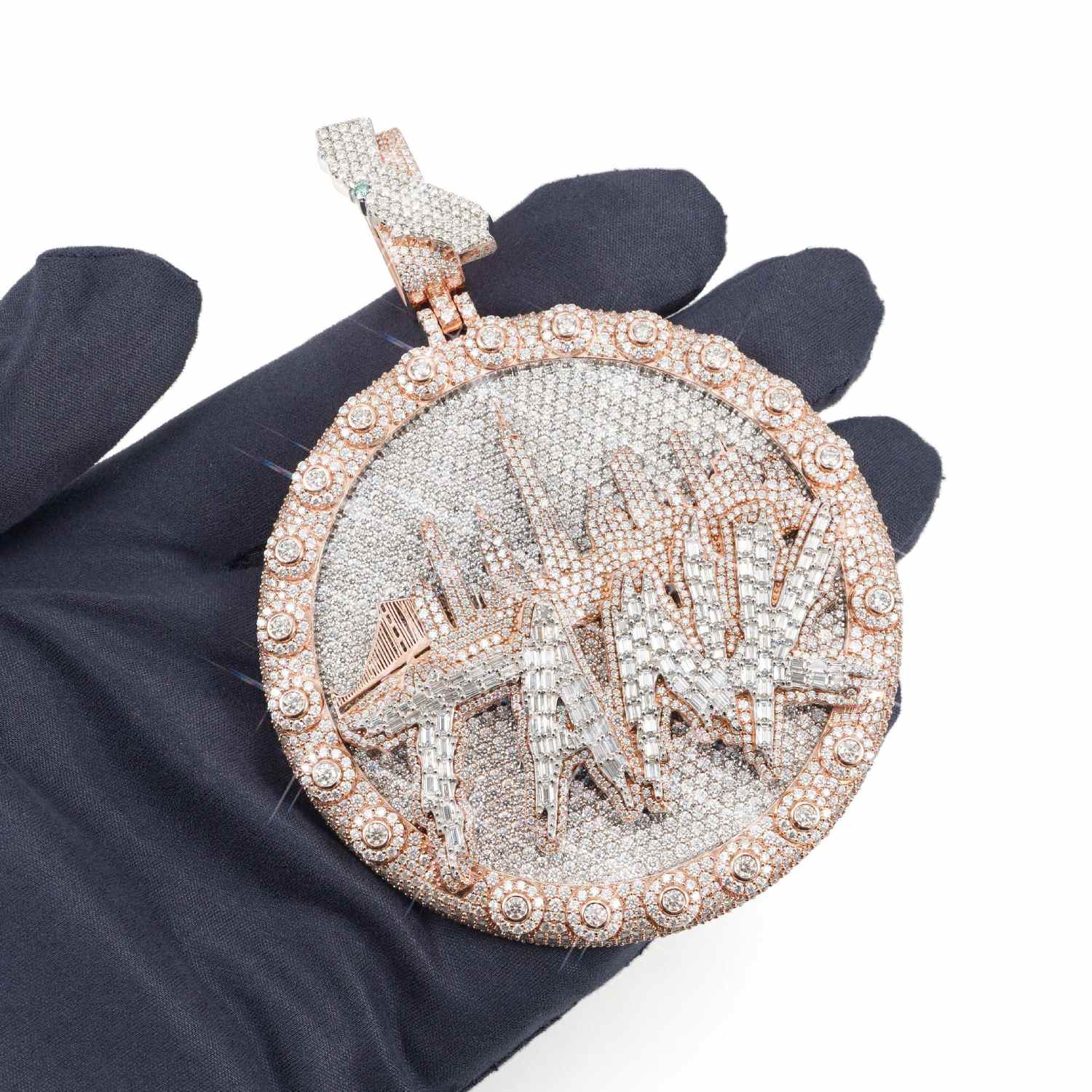 "CITY TANK" Custom Circle Pendant 14K Gold - Image 4