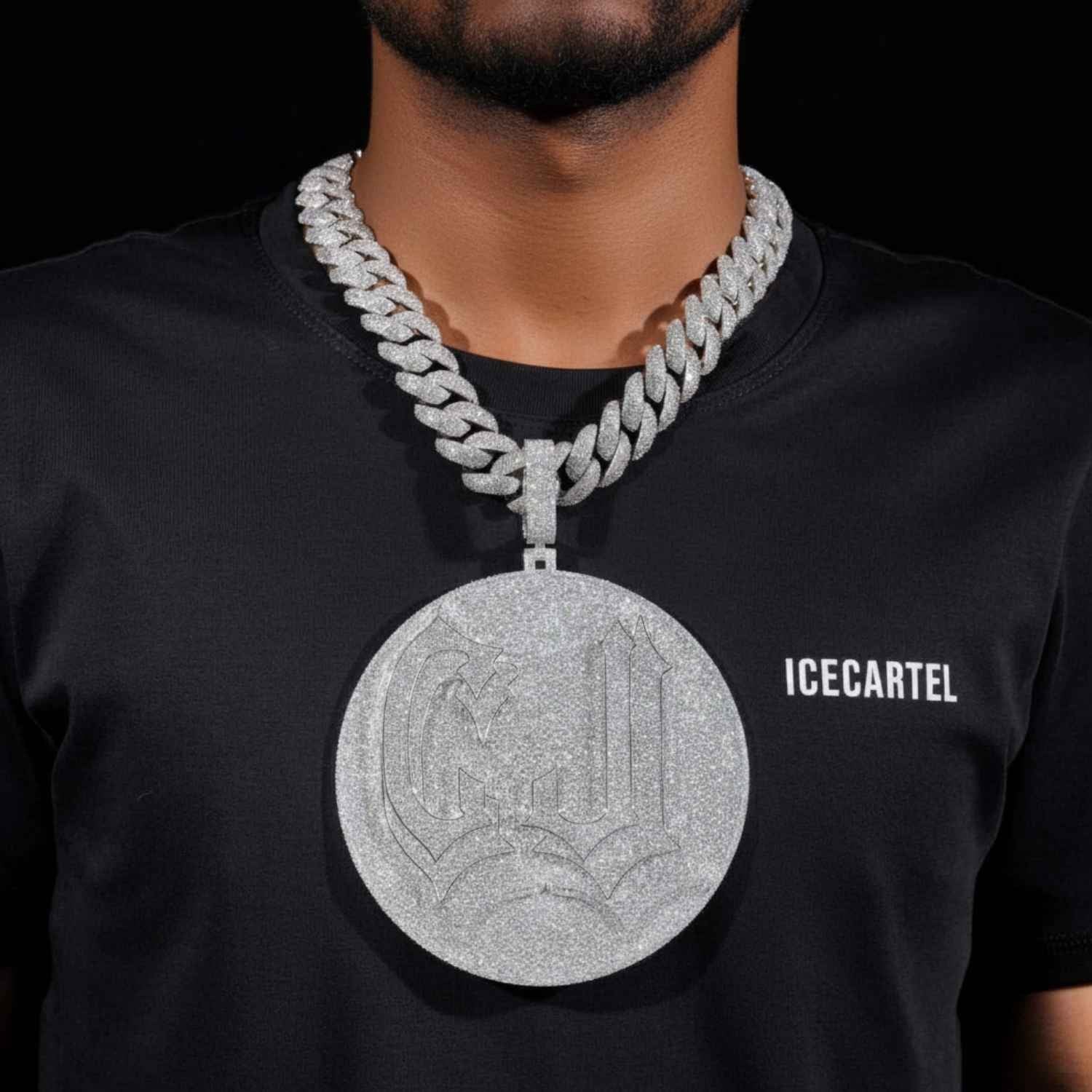 "CJ" Custom Moissanite Pendant 14K Gold - Image 2