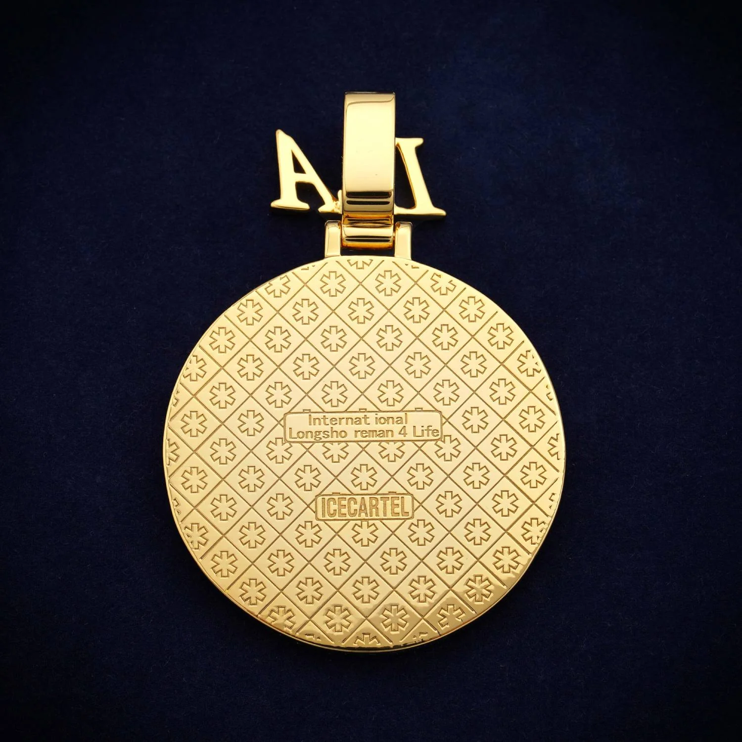 Custom "1416" Moissanite Circle Pendant 14K Gold - Image 3