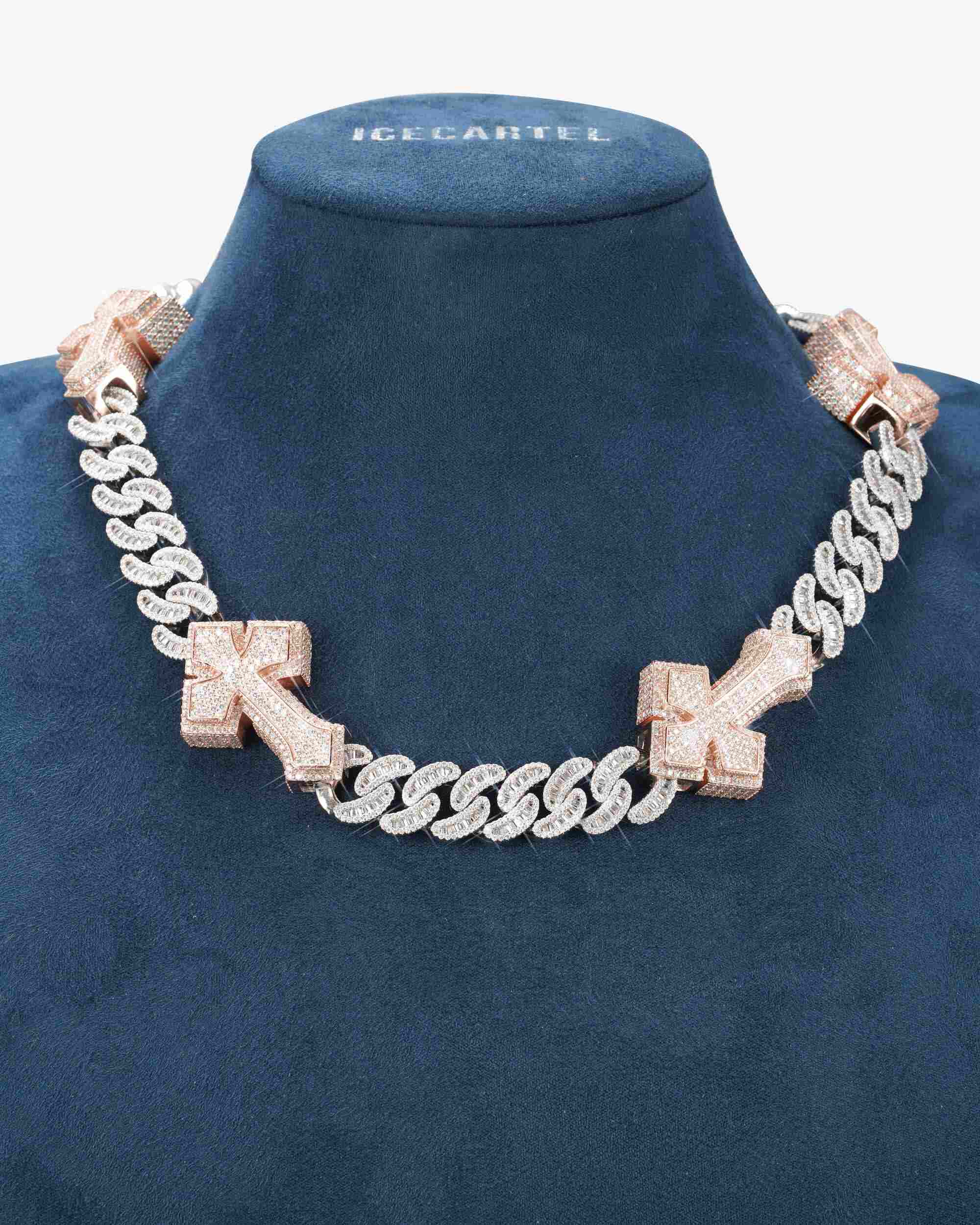 CUSTOM CLASP 15MM Moissanite Baguette Cross Miami Cuban Link Chain 14K Gold - Image 3