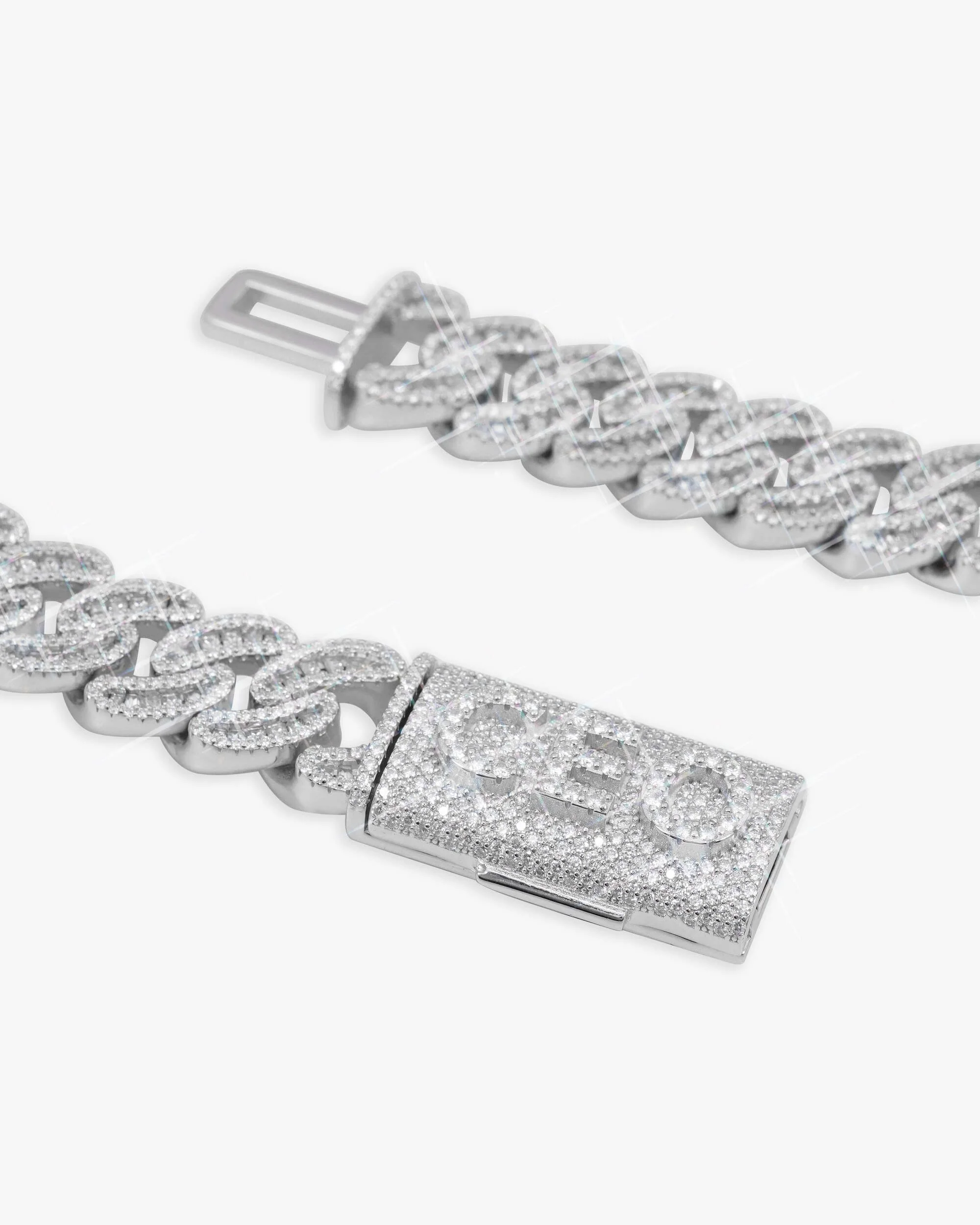 CUSTOM CLASP 15MM Moissanite Baguette Cross Miami Cuban Link Chain 14K Gold - Image 5