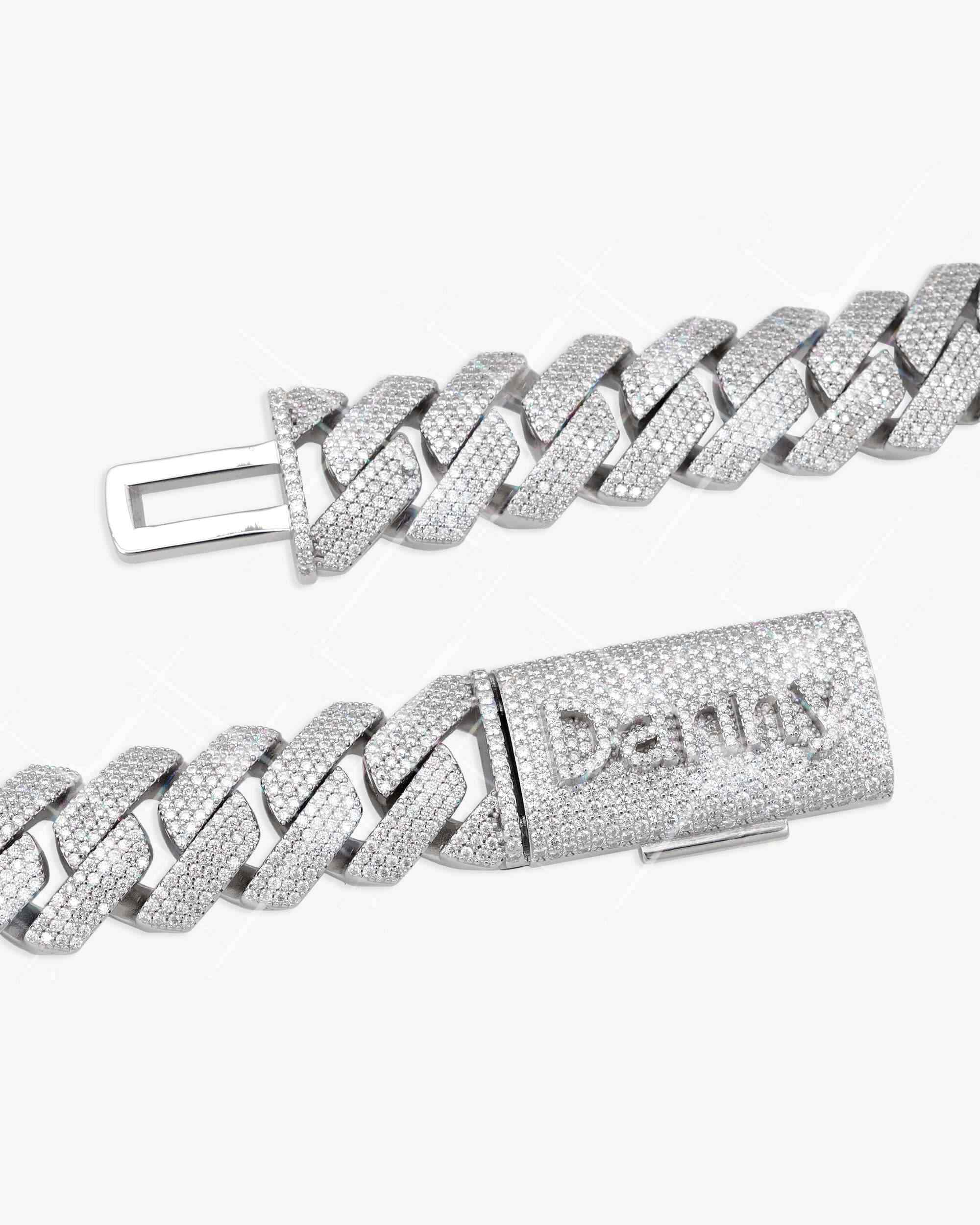 Custom Clasp 4 Row 20MM Moissanite Cuban Link Chain 14K Gold - Image 4