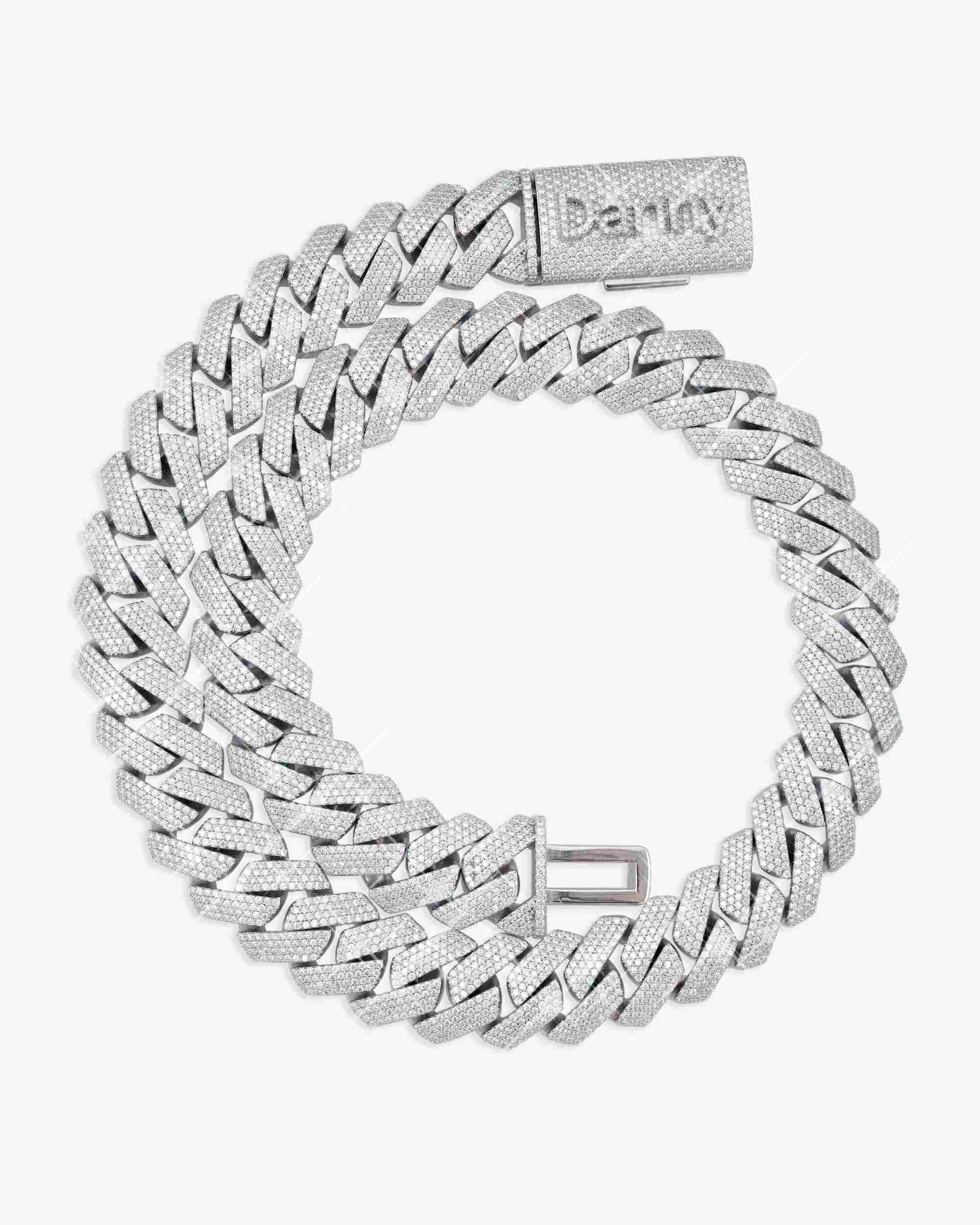 Custom Clasp 4 Row 20MM Moissanite Cuban Link Chain 14K Gold - Image 5
