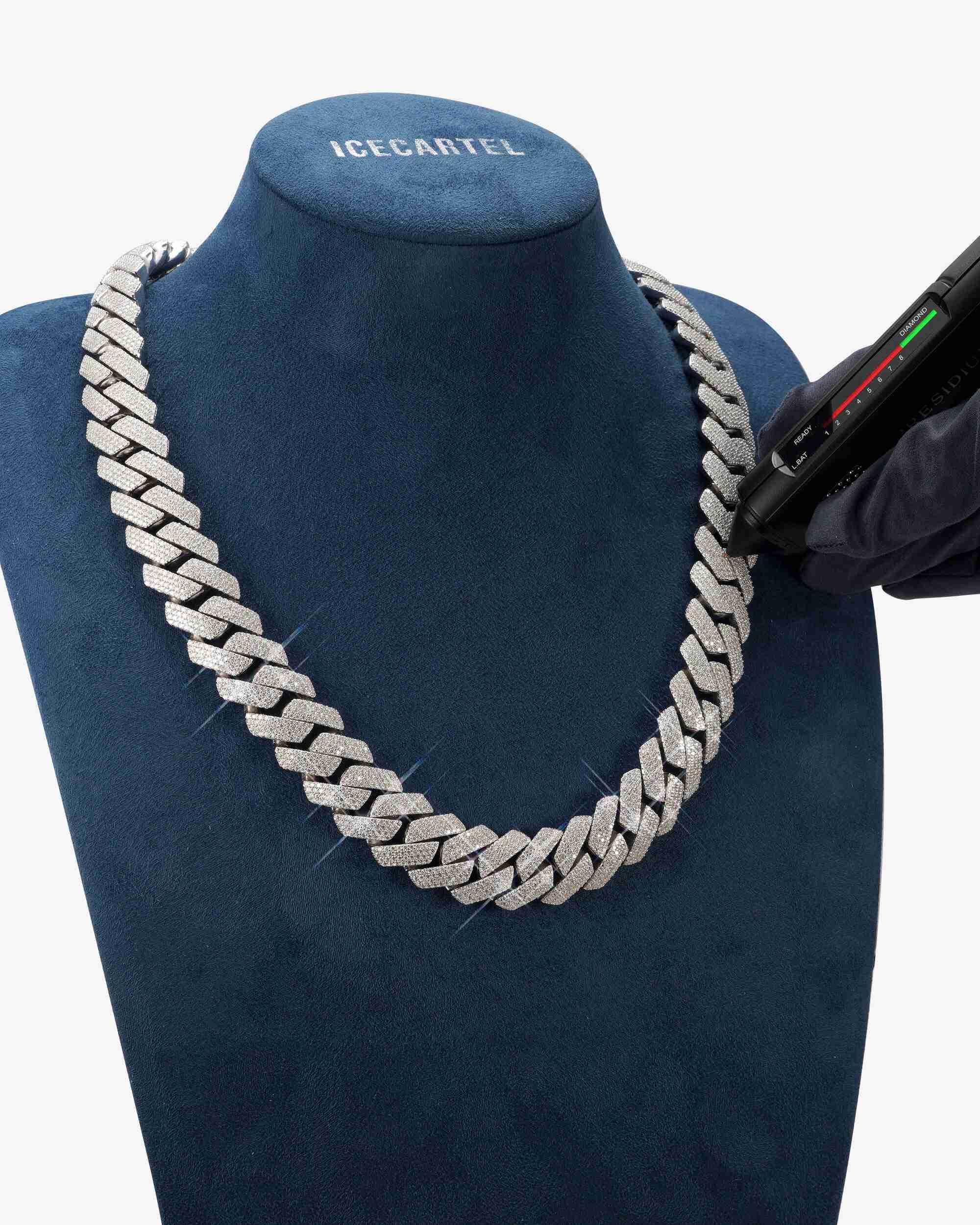 Custom Clasp 4 Row 20MM Moissanite Cuban Link Chain 14K Gold - Image 7