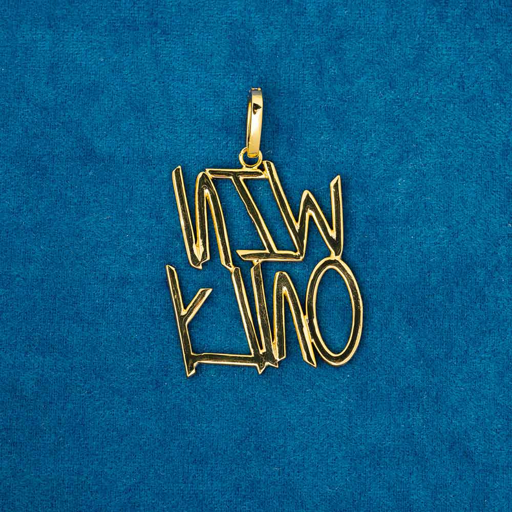 Custom Cursive Letter Pendant 14K Gold - Image 3