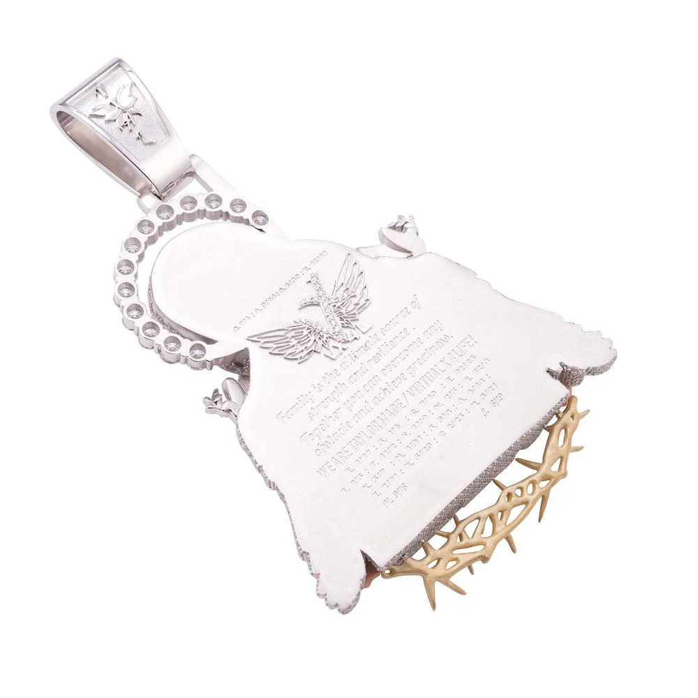 Custom Hail Mary Pendant 14K Gold - Image 2